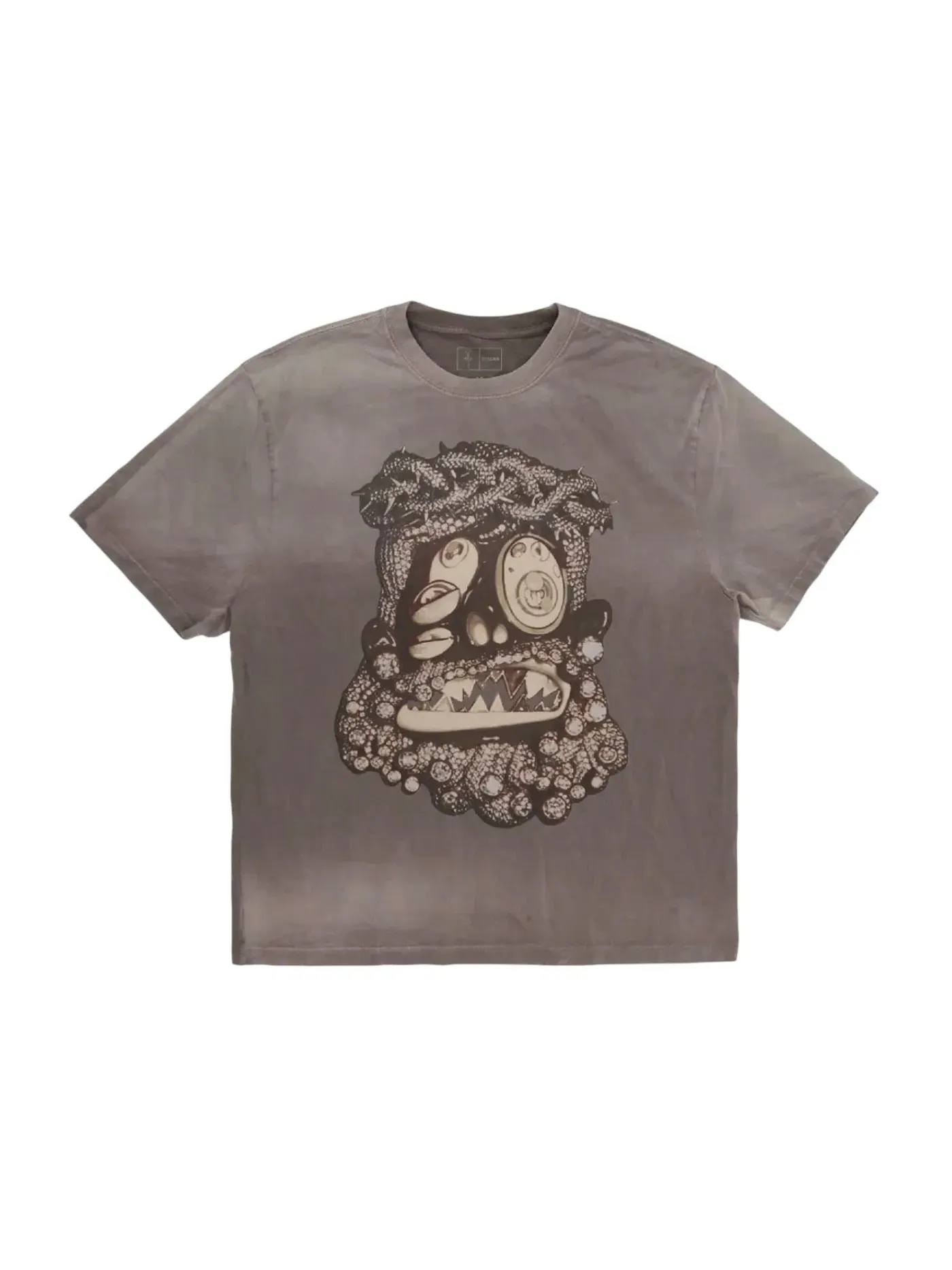 Мужская футболка с принтом Melted Utopia Dream Zodiac Tee Travis Scott — изображение 1 из 2, коричневый