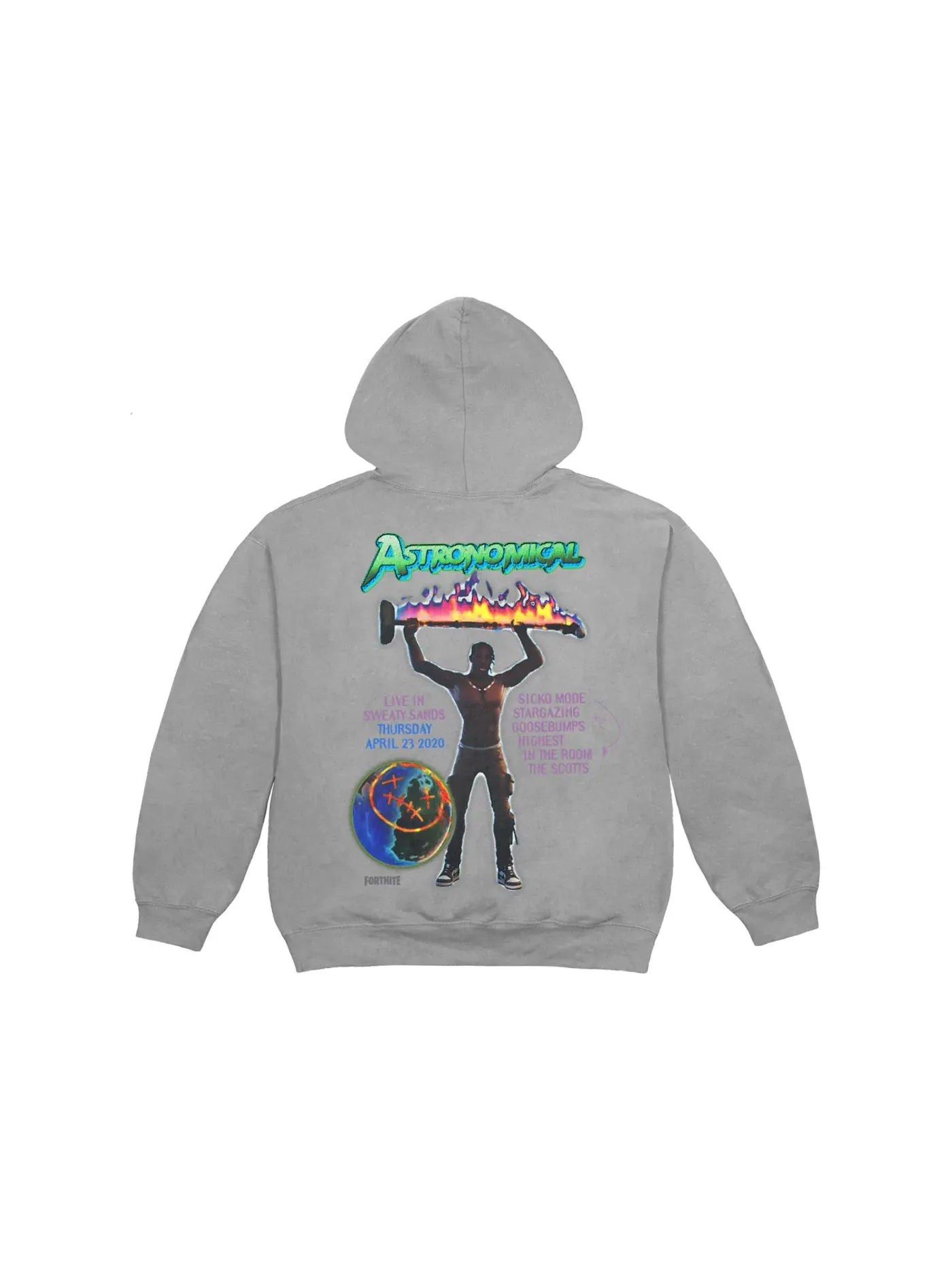 Мужской худи с принтом Travis Scott CJ Astro Hoodie — изображение 2 из 2, серый