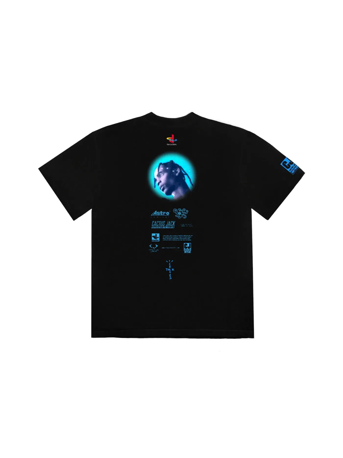 Мужская футболка с принтом Travis Scott CJ Portal T-Shirt — изображение 2 из 2, черный