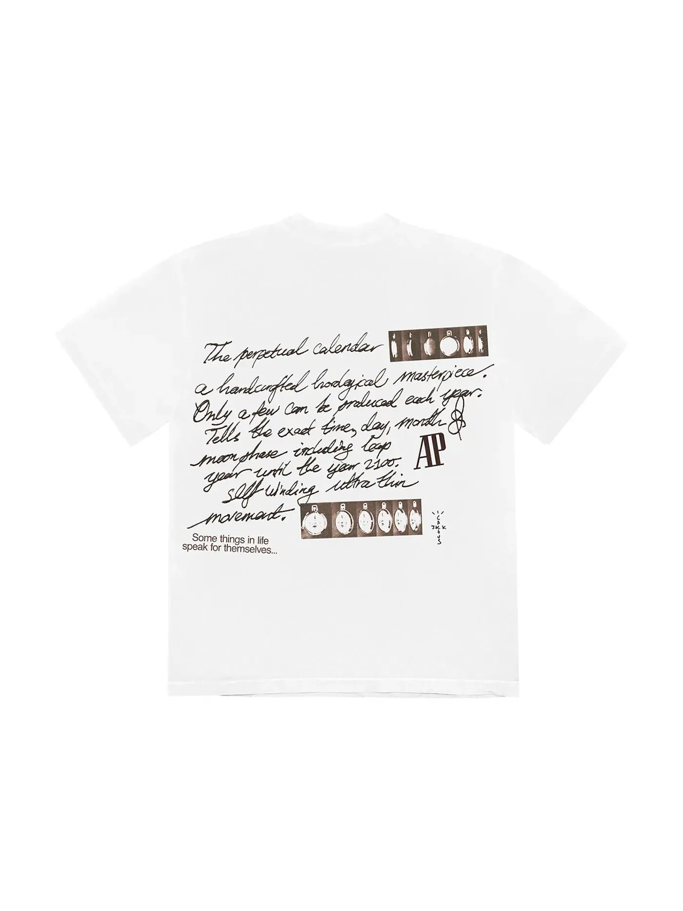 Мужская футболка с принтом Travis Scott CJ x Audemars Piguet Perpetual Calendar Tee — изображение 1 из 2, белый