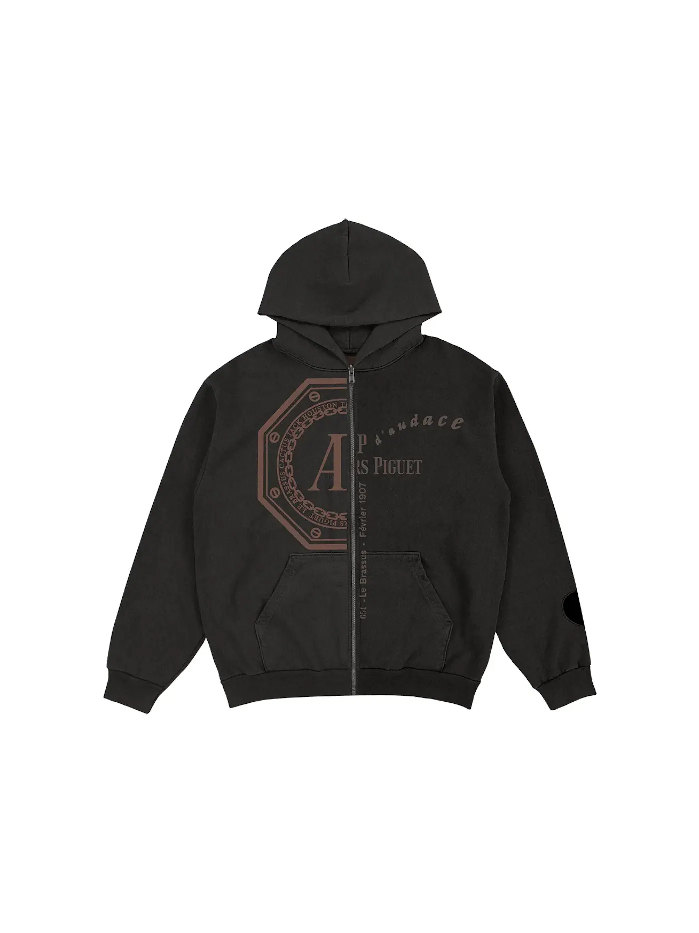 Мужская худи Travis Scott CJ x Audemars Piguet Split Logo Zip Up Hoodie — изображение 1 из 2, черный