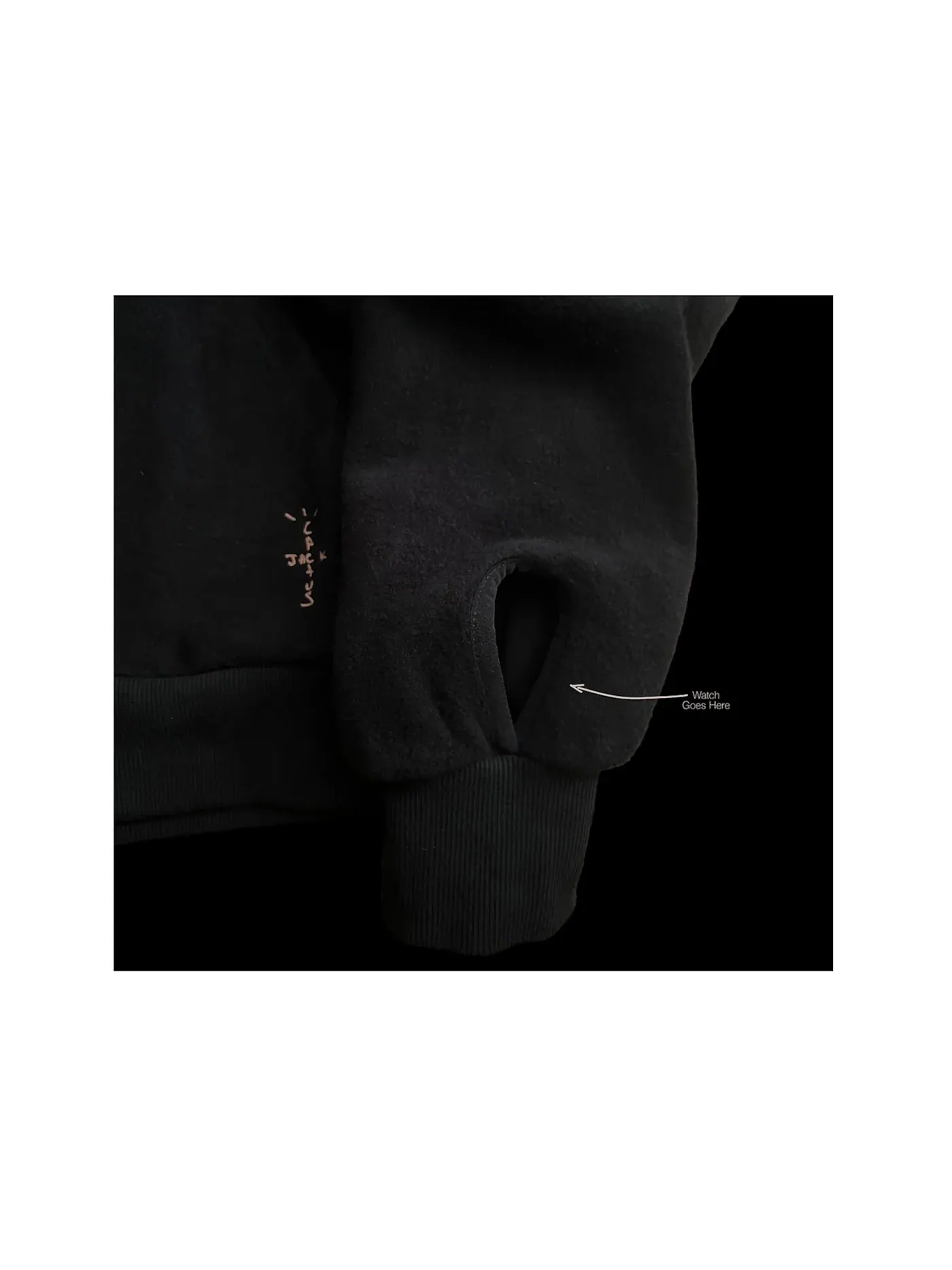 Мужская худи Travis Scott CJ x Audemars Piguet Split Logo Zip Up Hoodie — изображение 2 из 2, черный