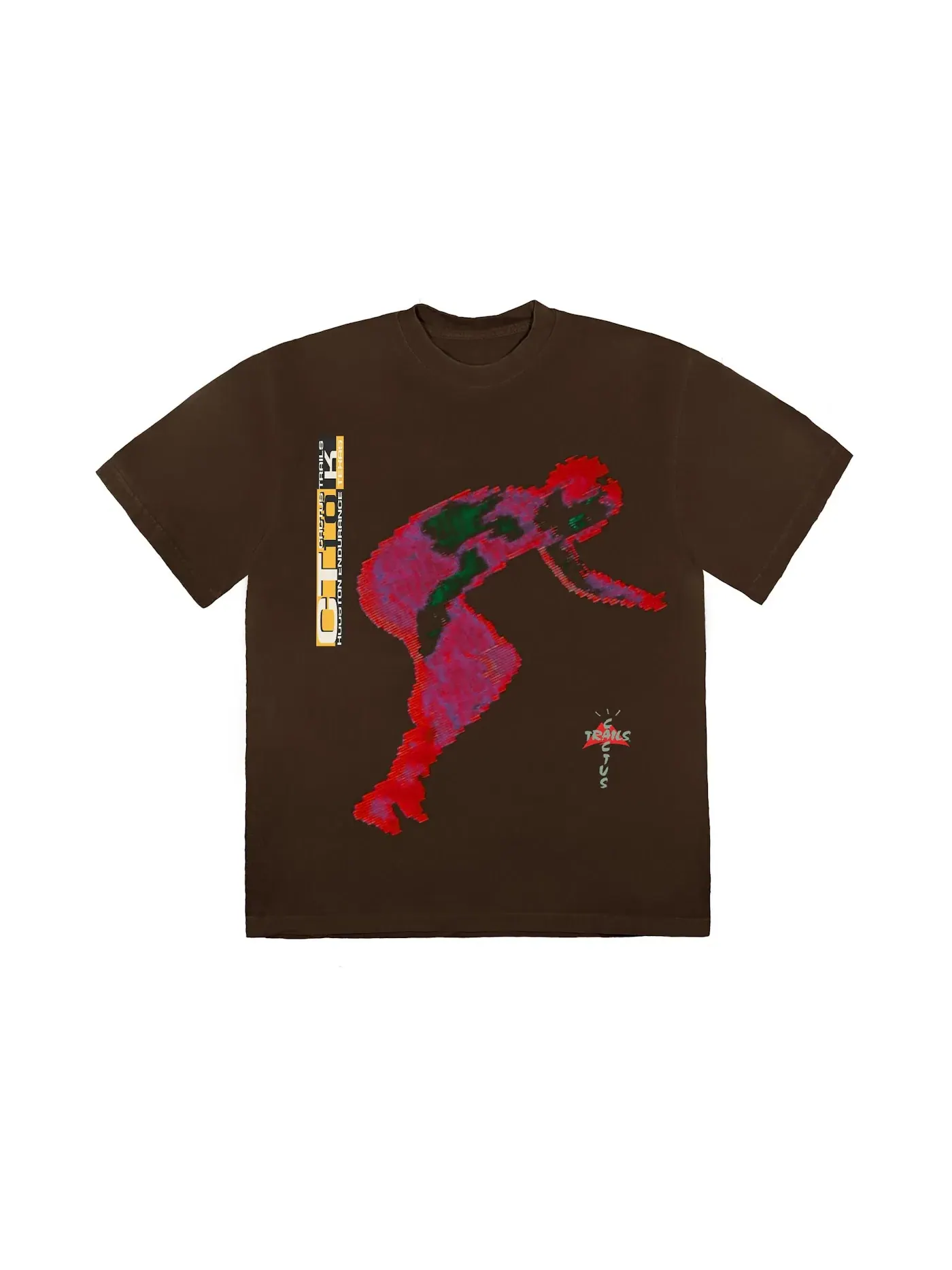 Мужская футболка с принтом Travis Scott T-shirt — изображение 1 из 2, коричневый