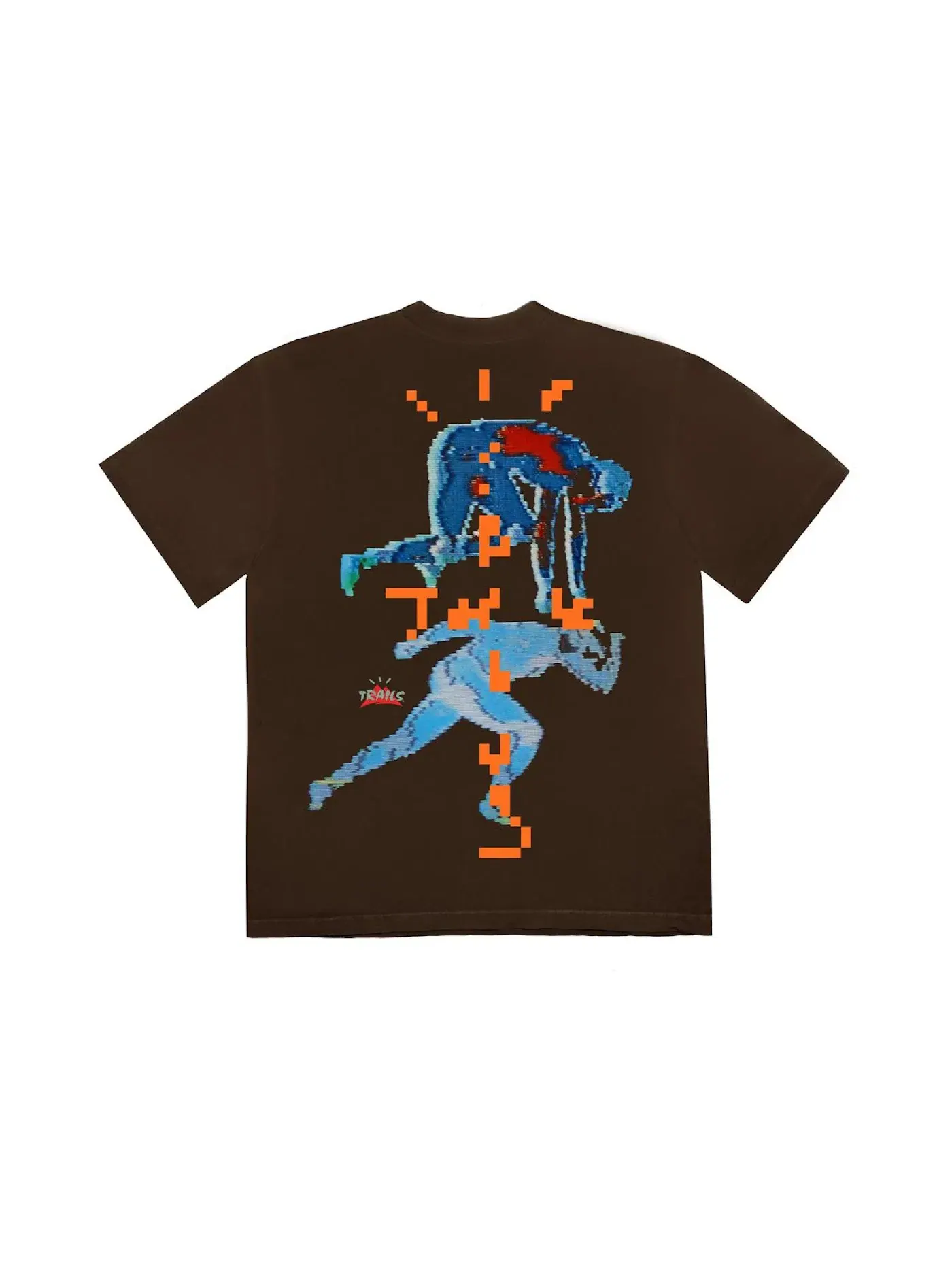 Мужская футболка с принтом Travis Scott T-shirt — изображение 2 из 2, коричневый