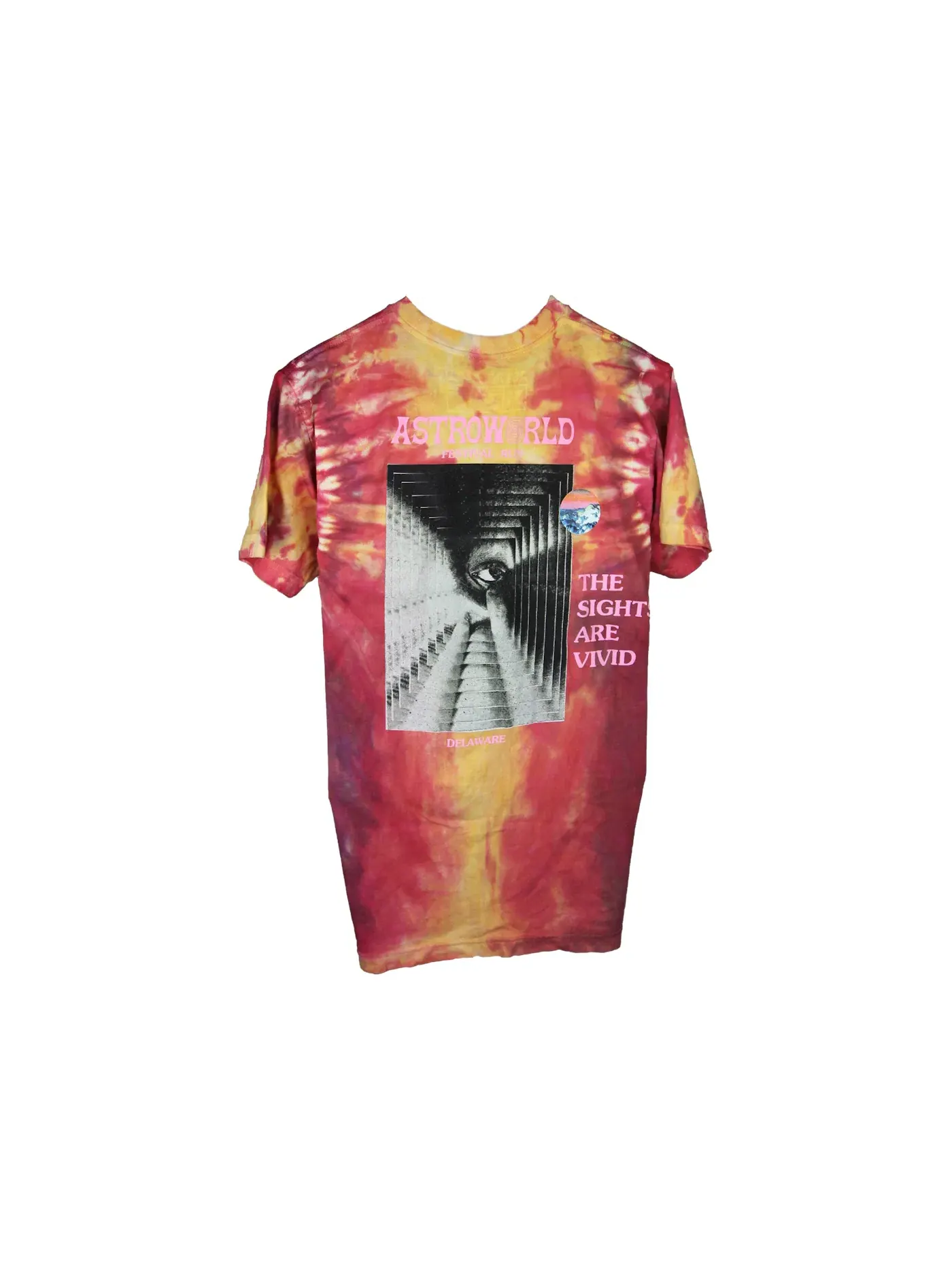 Мужская футболка с принтом Travis Scott Festival Run Firefly Festival Tee Tie Dye — изображение 2 из 2, мульти