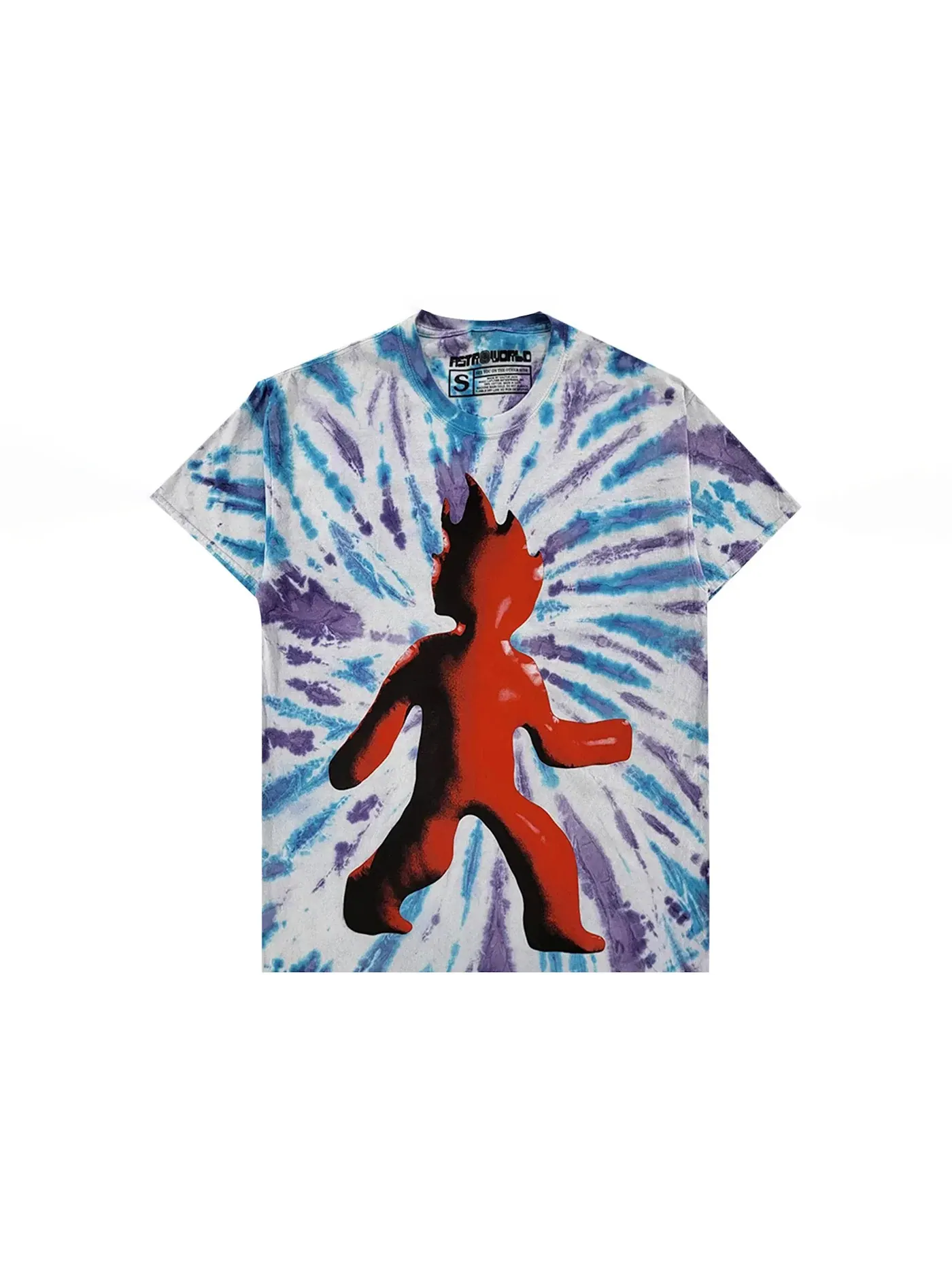 Мужская футболка с принтом Travis Scott Flame T-shirt Tie Dye — изображение 1 из 2, мульти
