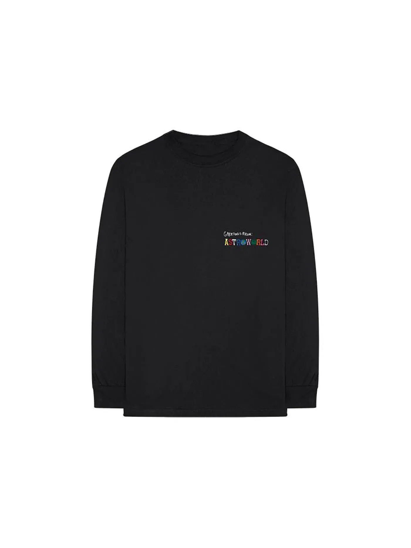 Мужская футболка с длинным рукавом Greetings From L/S T-shirt Travis Scott — изображение 1 из 2, черный