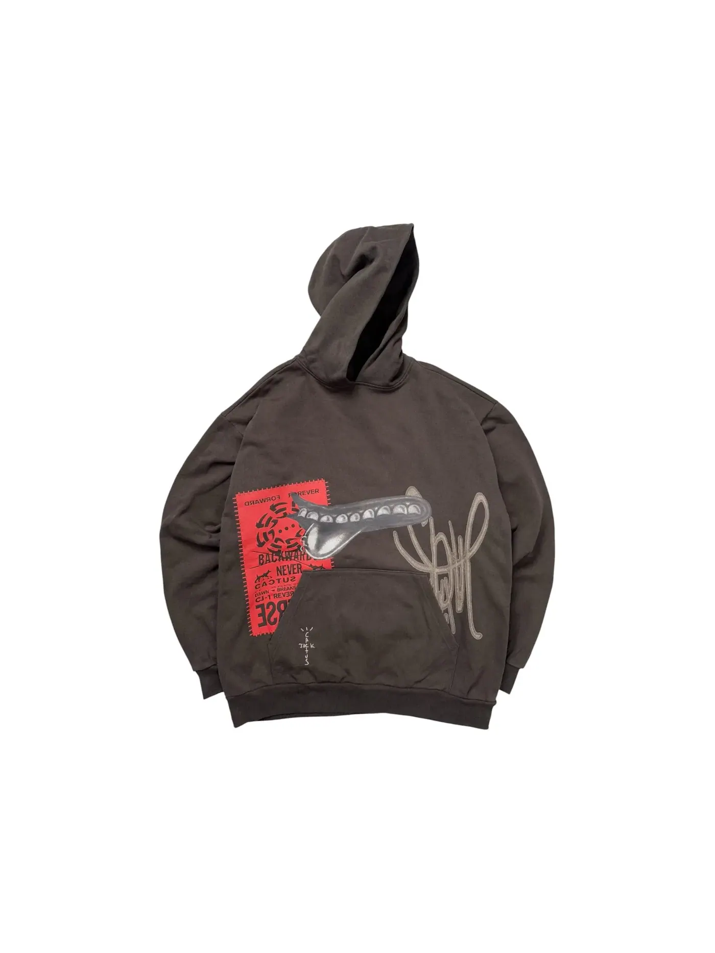 Мужской худи с принтом Travis Scott Hoodie — изображение 1 из 2, коричневый
