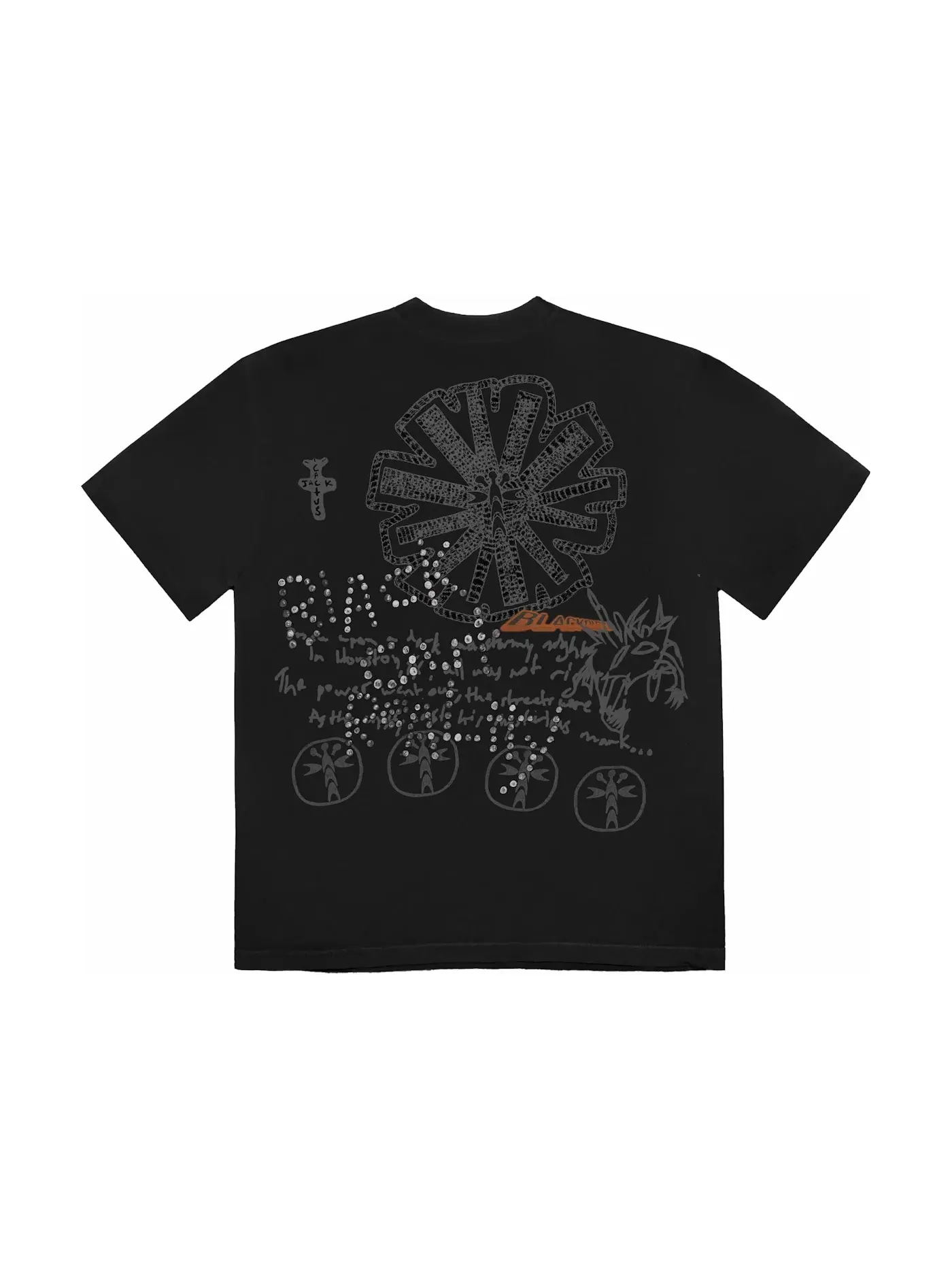 Мужская футболка с принтом Travis Scott Tee — изображение 2 из 2, черный