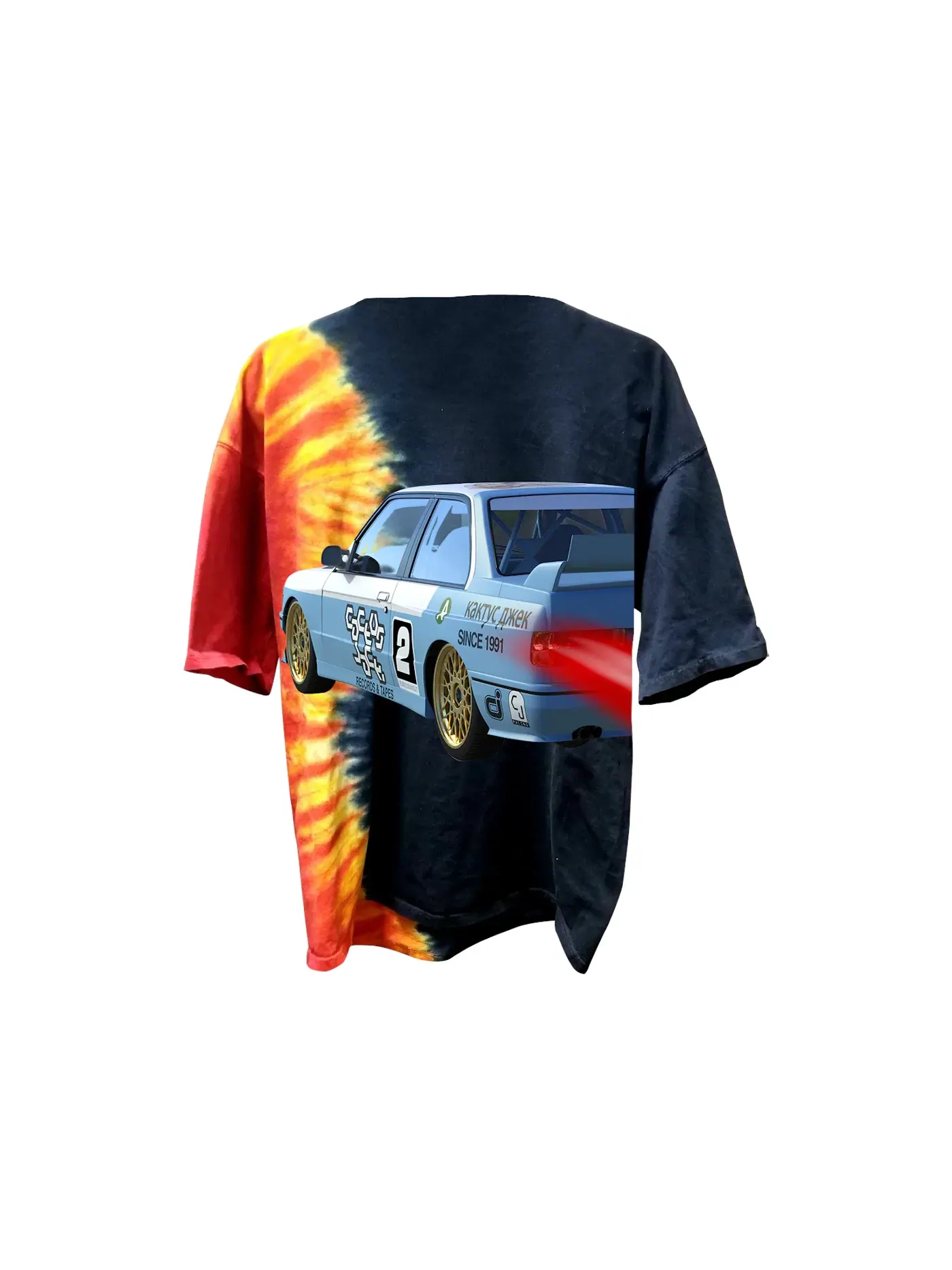 Мужская футболка с принтом Travis Scott JACKBOYS Racing T-Shirt Tie-Dye — изображение 2 из 2, мульти