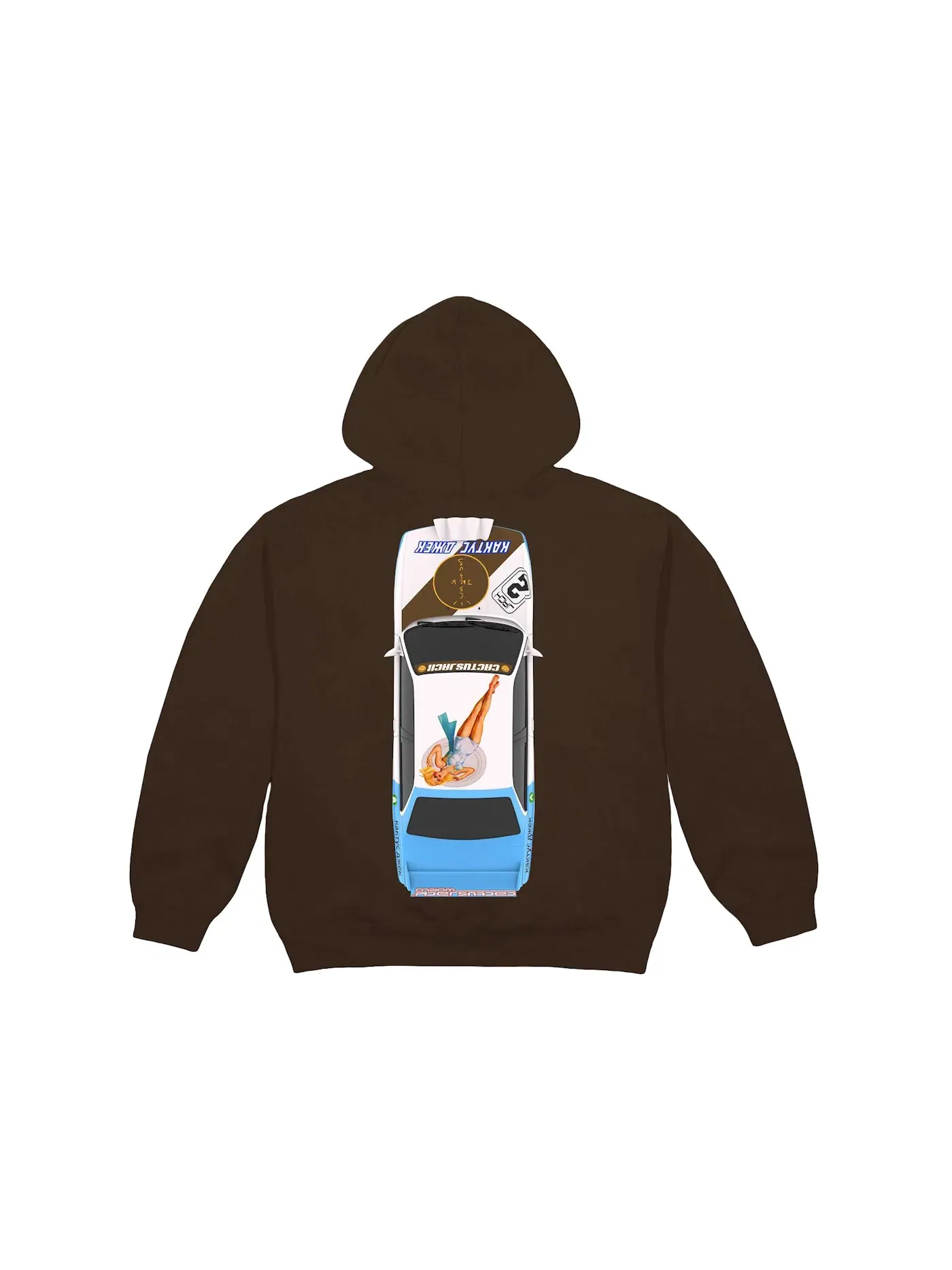 Мужская худи с принтом JACKBOYS Vehicle Hoodie Travis Scott — изображение 2 из 2, коричневый