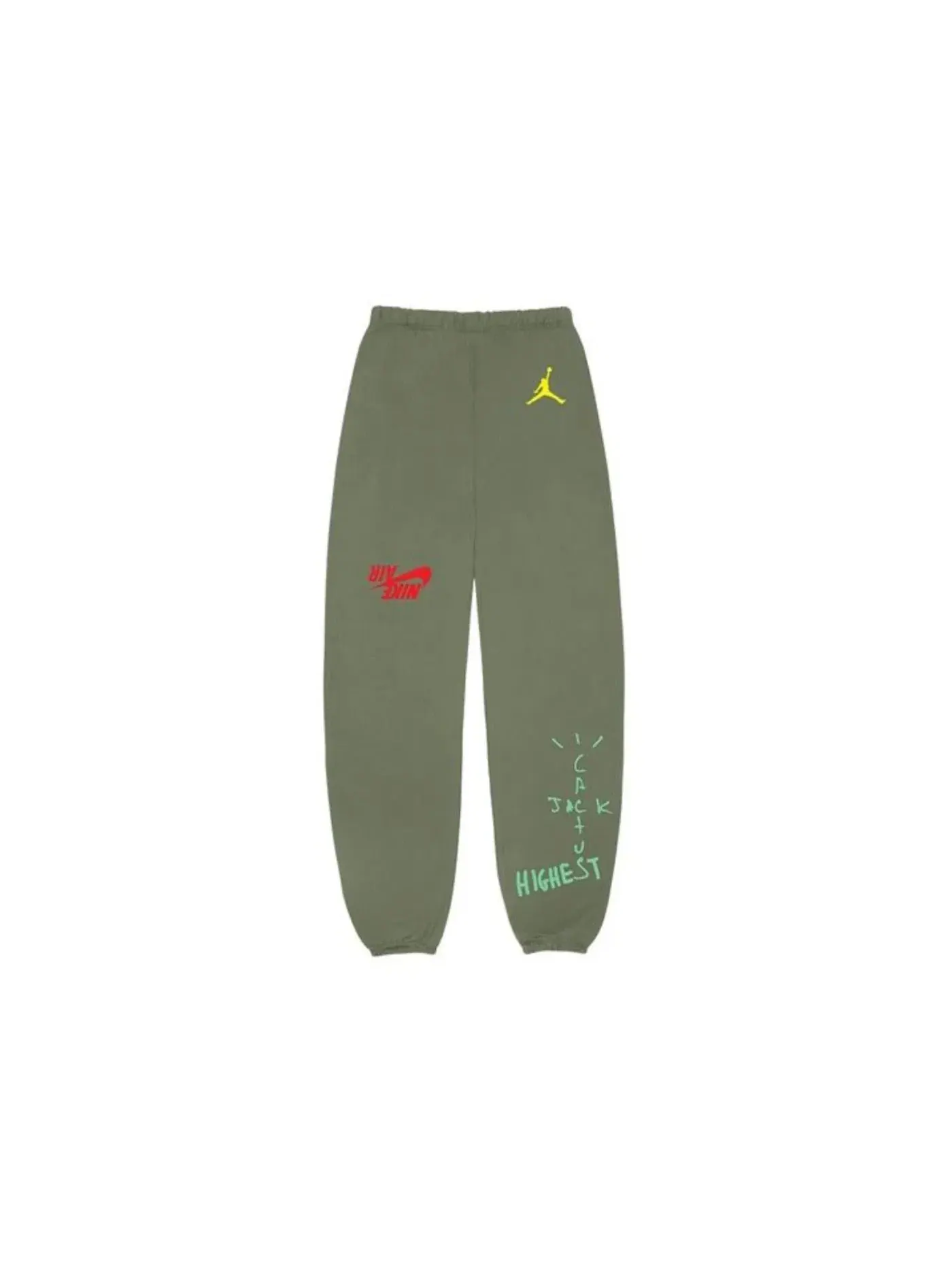 Мужские спортивные штаны с принтом Cactus Jack Sweatpant Travis Scott — изображение 1 из 1, оливковый