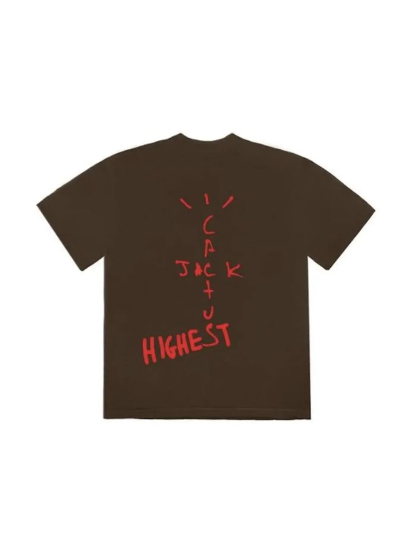Мужская футболка с принтом Cactus Jack Highest Travis Scott — изображение 2 из 2, коричневый
