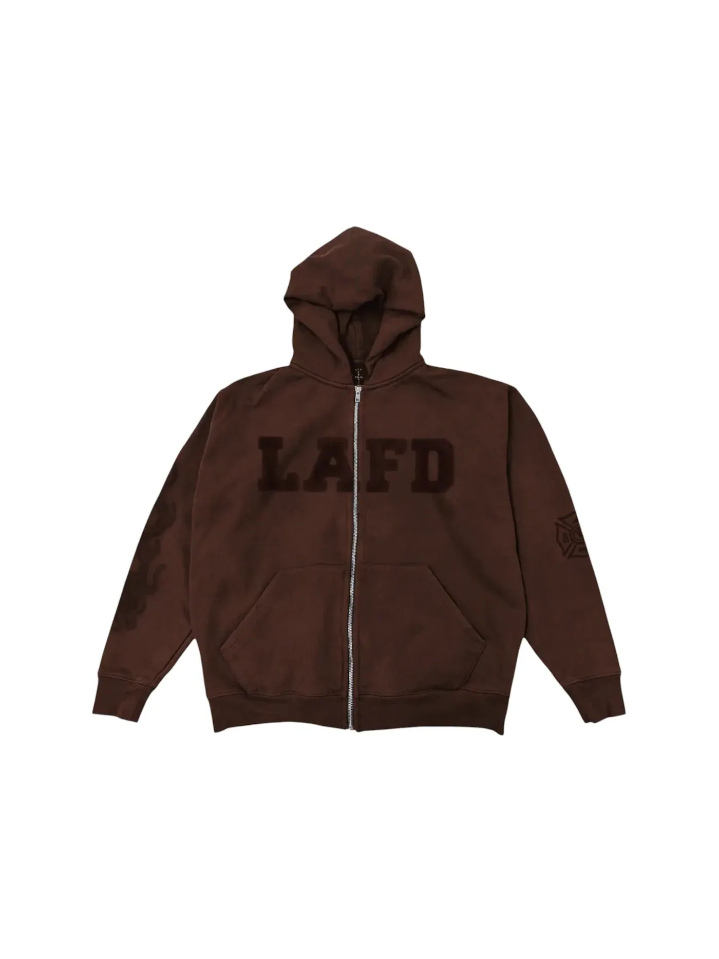Мужская куртка-худи с принтом Travis Scott LAFD Zip Hoodie — изображение 1 из 2, коричневый