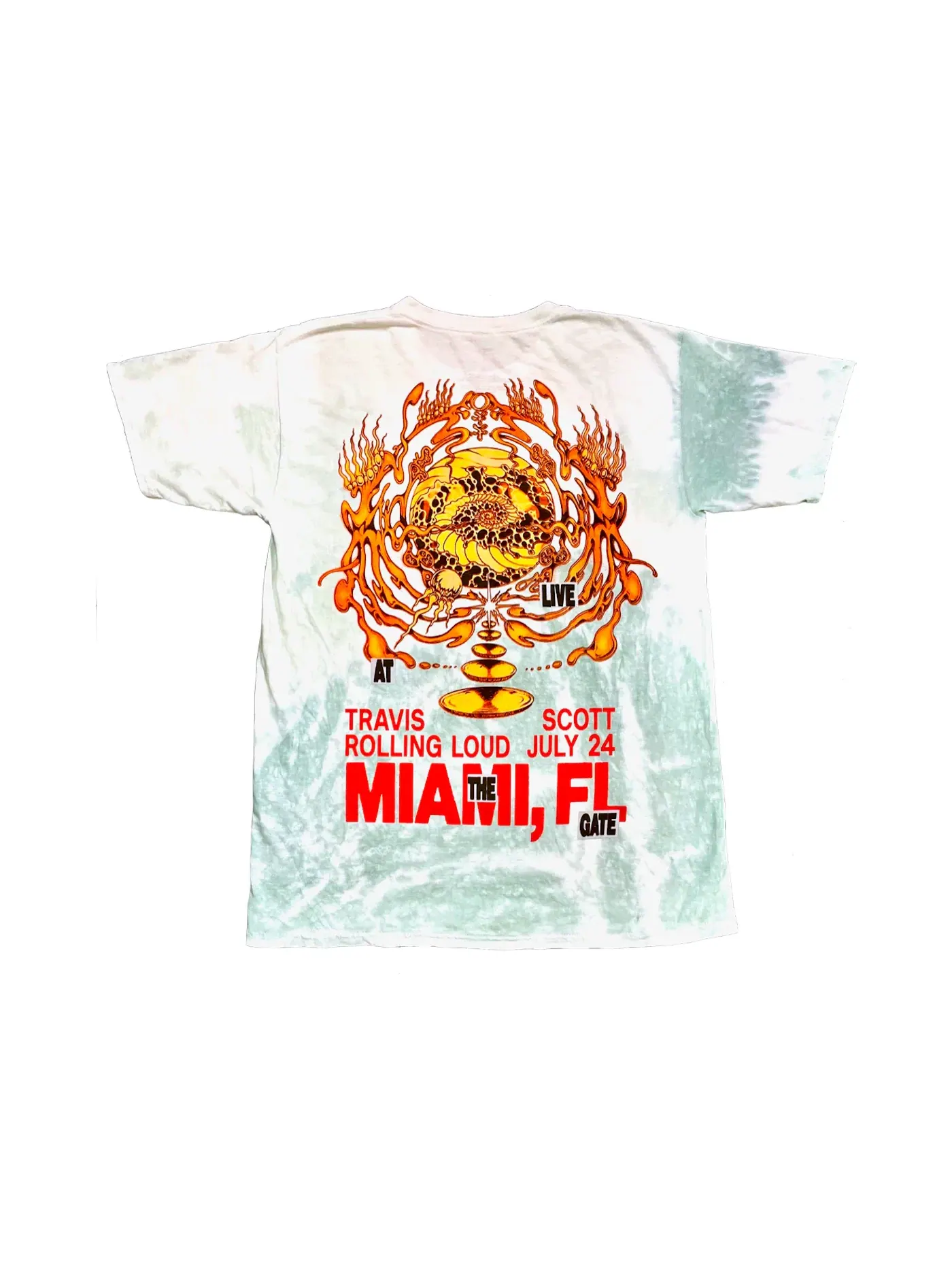 Мужская футболка с принтом Travis Scott Live at the Gate T-shirt Tie-Dye — изображение 2 из 2, мульти