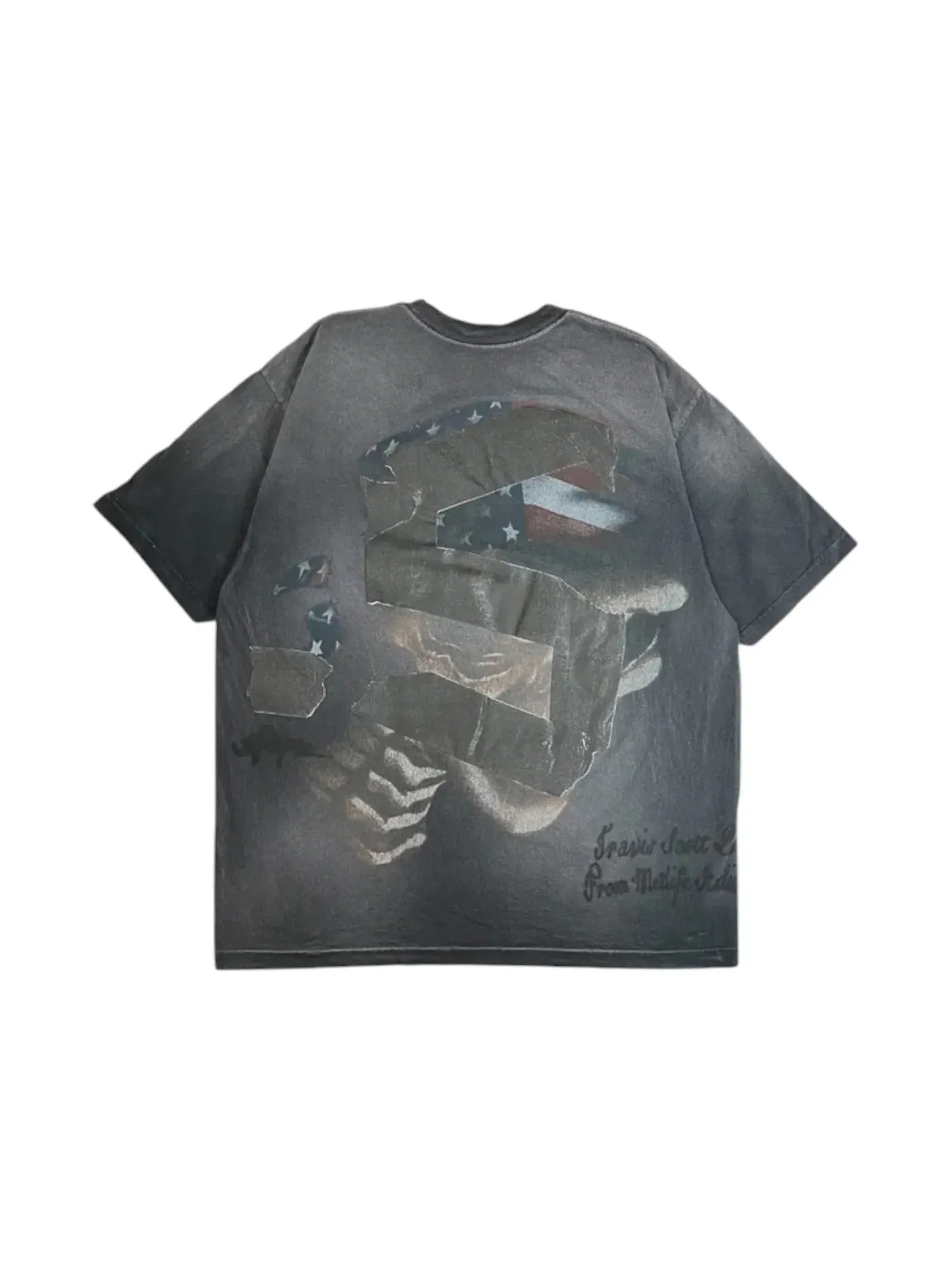 Мужская футболка с принтом T-Shirt Travis Scott — изображение 2 из 2, черный/серый