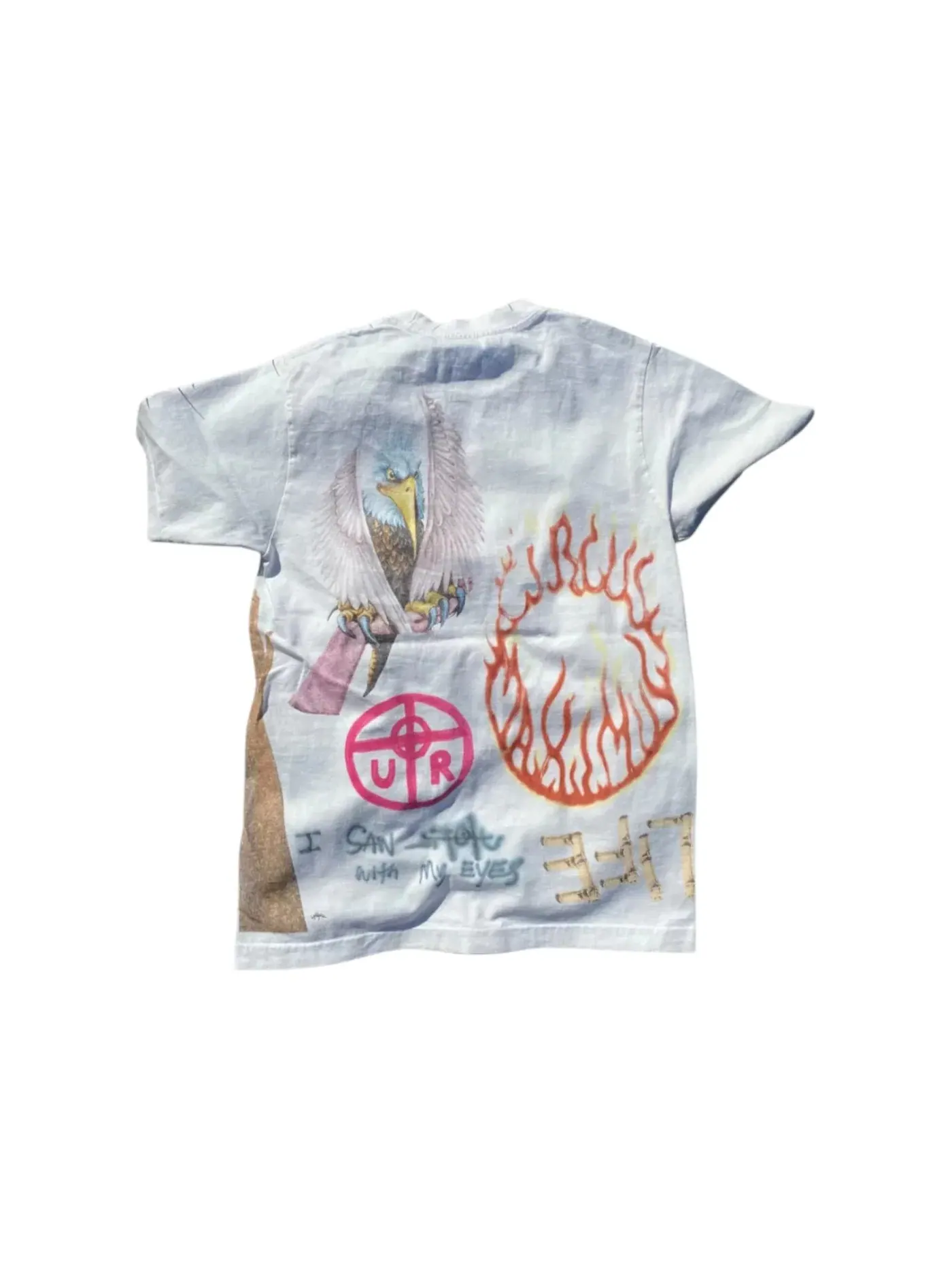 Мужская футболка с принтом Travis Scott T-Shirt — изображение 2 из 2, винтажный белый