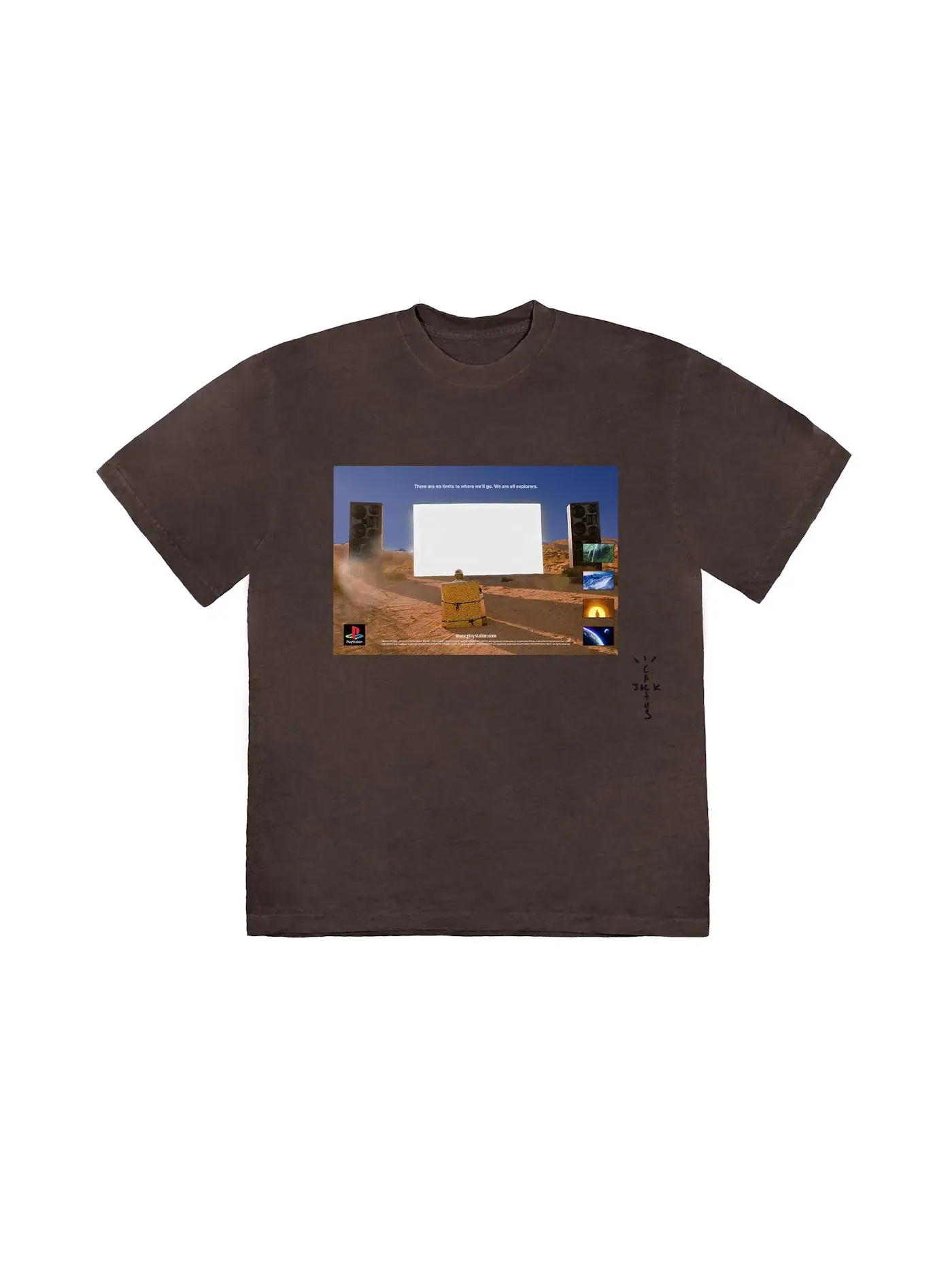 Мужская футболка с принтом Travis Scott Monolith Day T-shirt — изображение 1 из 2, коричневый