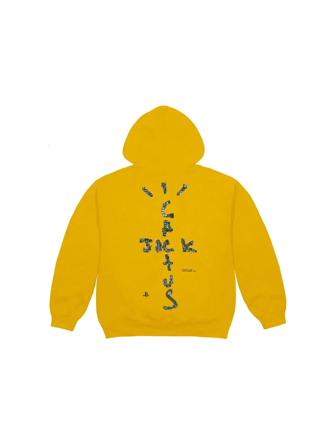 Мужской худи с принтом Travis Scott Motherboard IV Hoodie — изображение 2 из 2, желтый