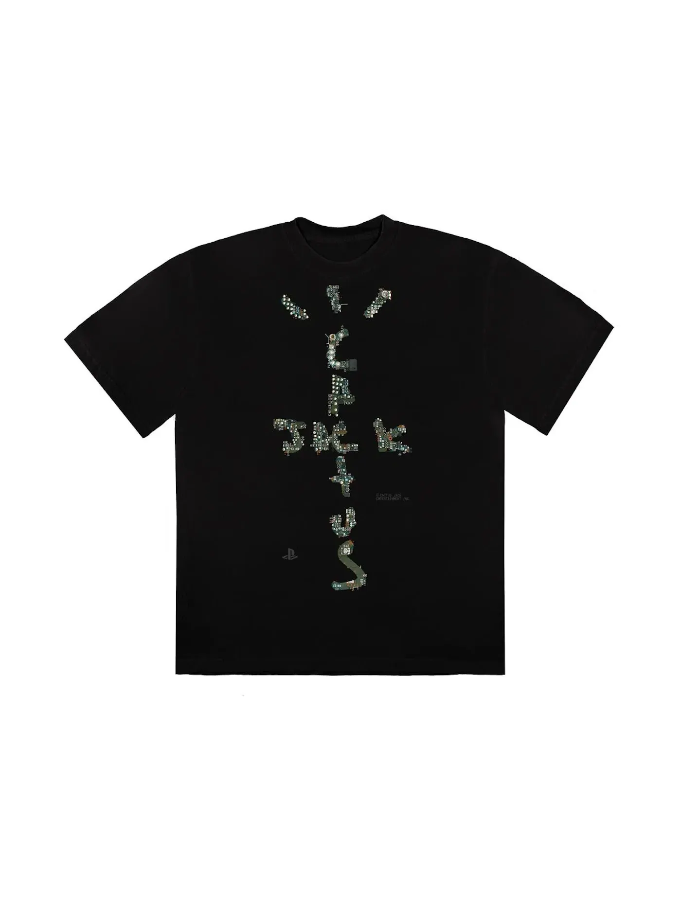 Мужская футболка с принтом Travis Scott T-shirt — изображение 2 из 2, черный