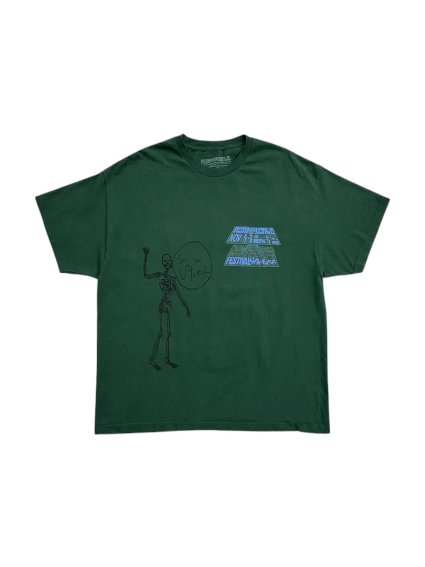 Мужская футболка с принтом Travis Scott Open Your Eyes Tee — изображение 1 из 2, зеленый