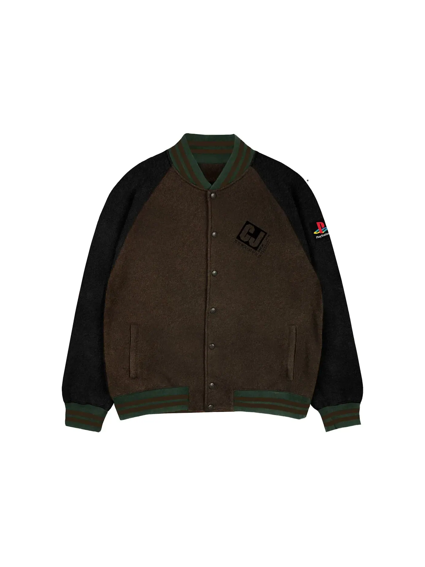 Мужская куртка-бомбер с принтом Varsity Jacket Travis Scott — изображение 1 из 2, коричневый/черный