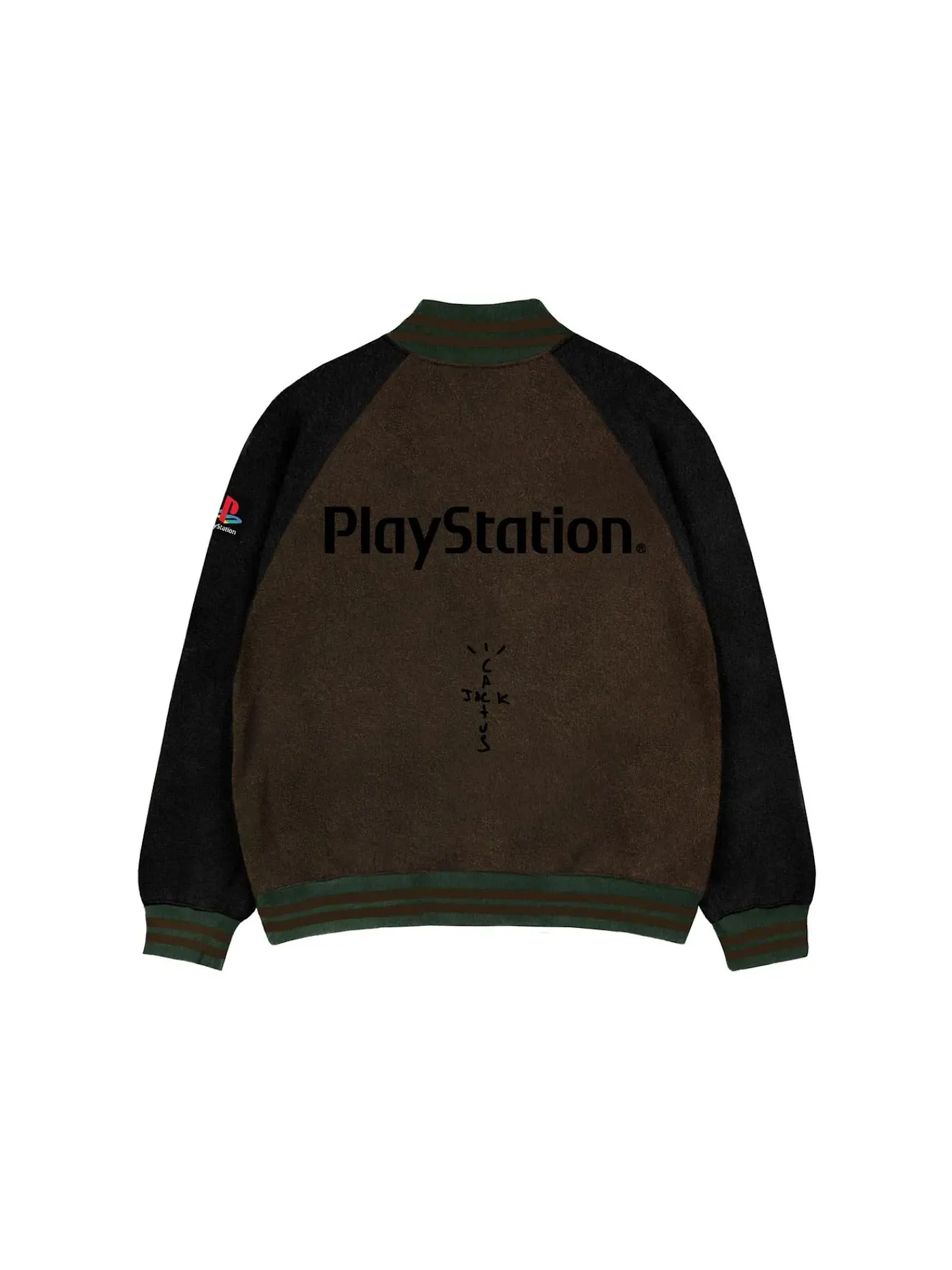 Мужская куртка-бомбер с принтом Varsity Jacket Travis Scott — изображение 2 из 2, коричневый/черный