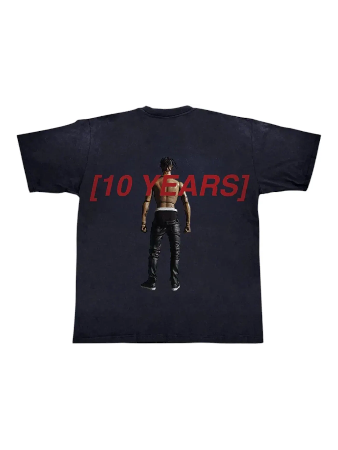 Мужская футболка с принтом Travis Scott Rodeo 10 Years Action Figure Tee — изображение 2 из 2, черный