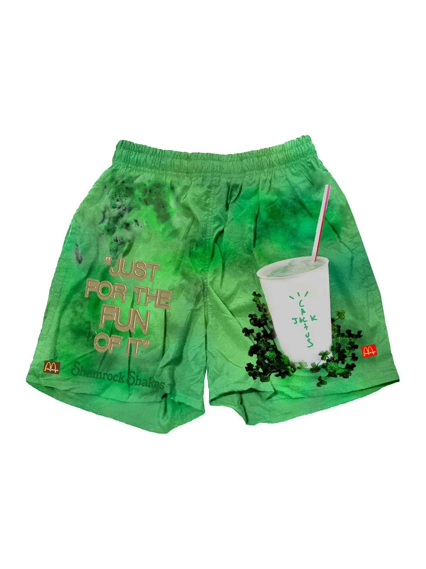 Мужские шорты с принтом Travis Scott Shorts — изображение 1 из 2, зеленый