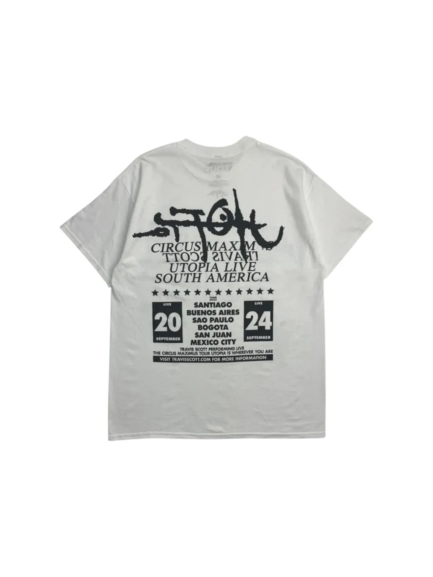 Мужская футболка с принтом Travis Scott South America Skitzo T-Shirt — изображение 2 из 2, белый
