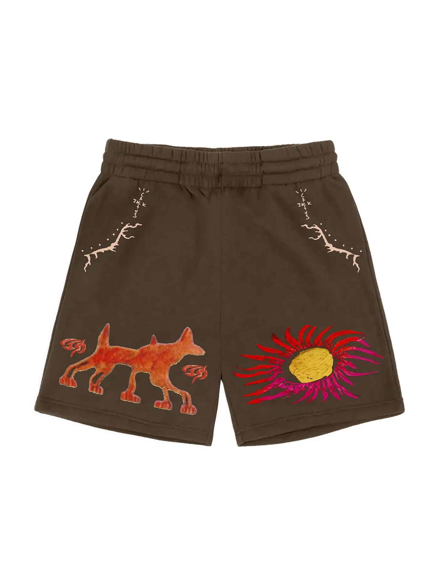 Мужские шорты с принтом Travis Scott Shorts — изображение 1 из 2, коричневый