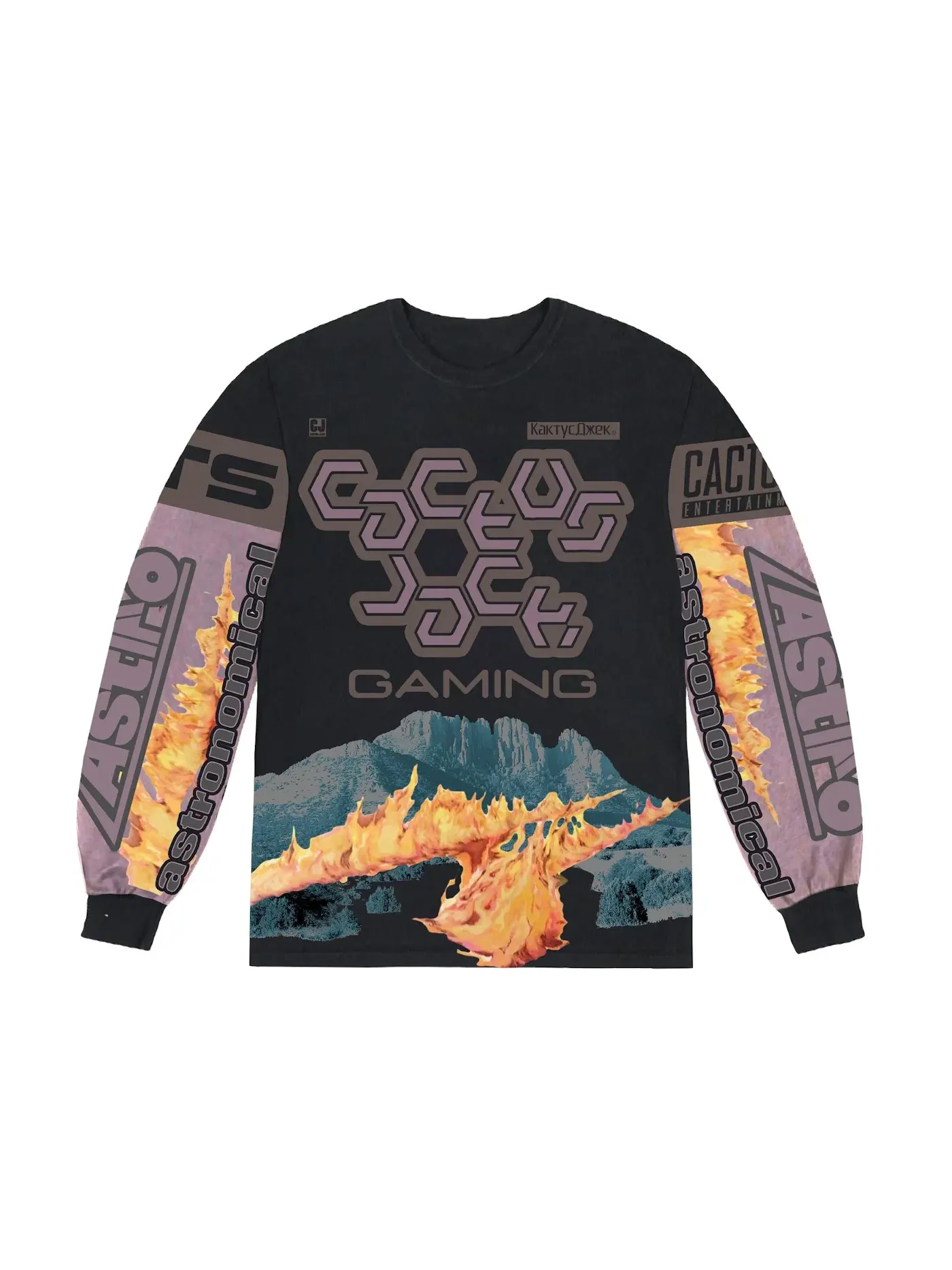 Мужская футболка с длинным рукавом Travis Scott L/S Jersey — изображение 1 из 2, черный/мульти