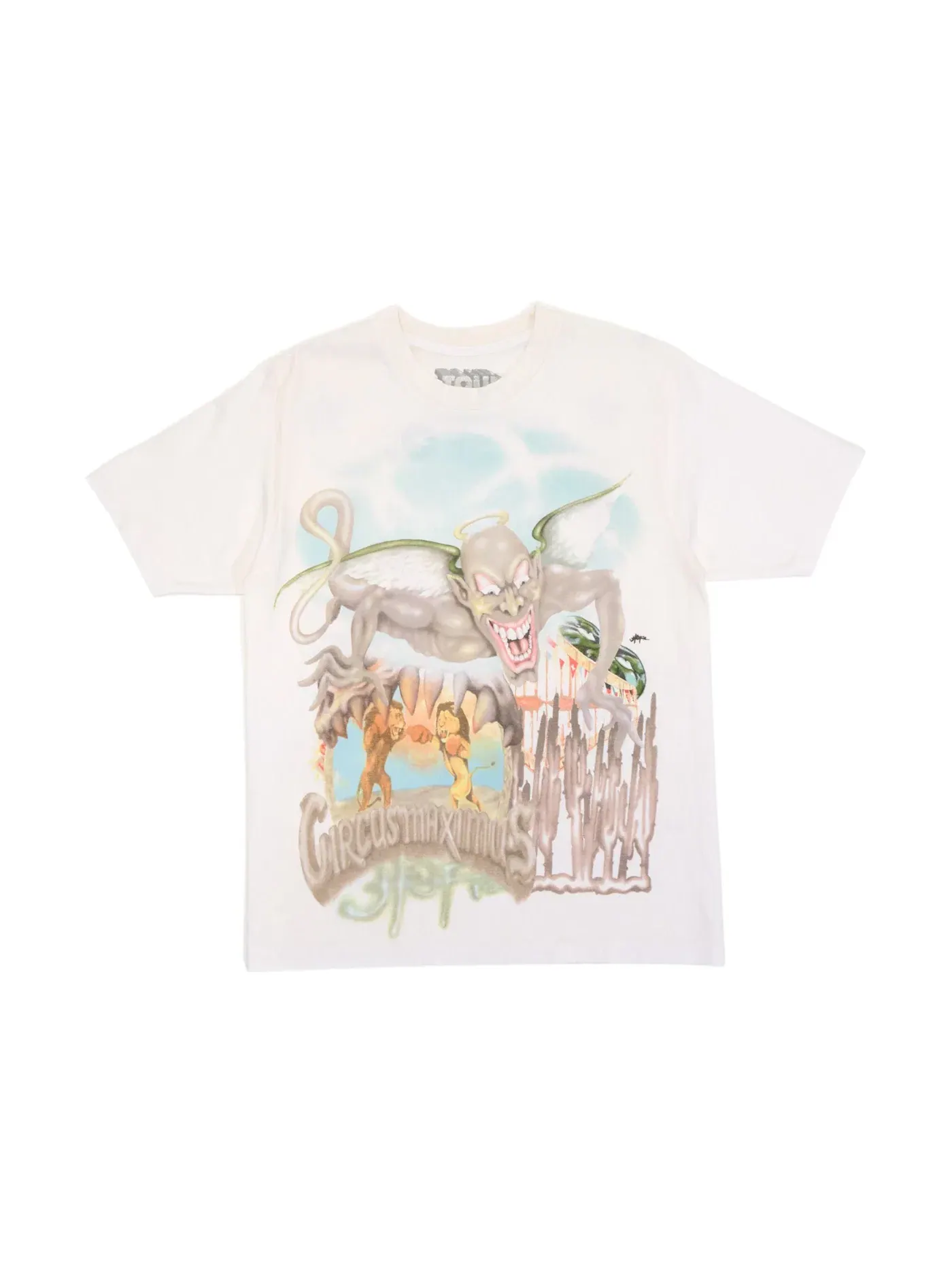 Мужская футболка с принтом Circus Maximus Tour 2023 Travis Scott — изображение 1 из 2, белый