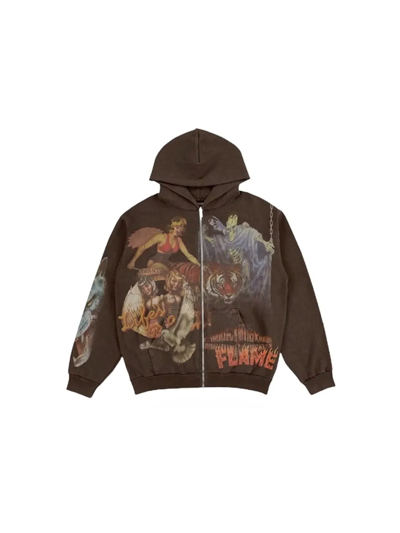 Мужская худи на молнии Utopia Circus Maximus 2023 Tour Travis Scott — изображение 1 из 2, коричневый