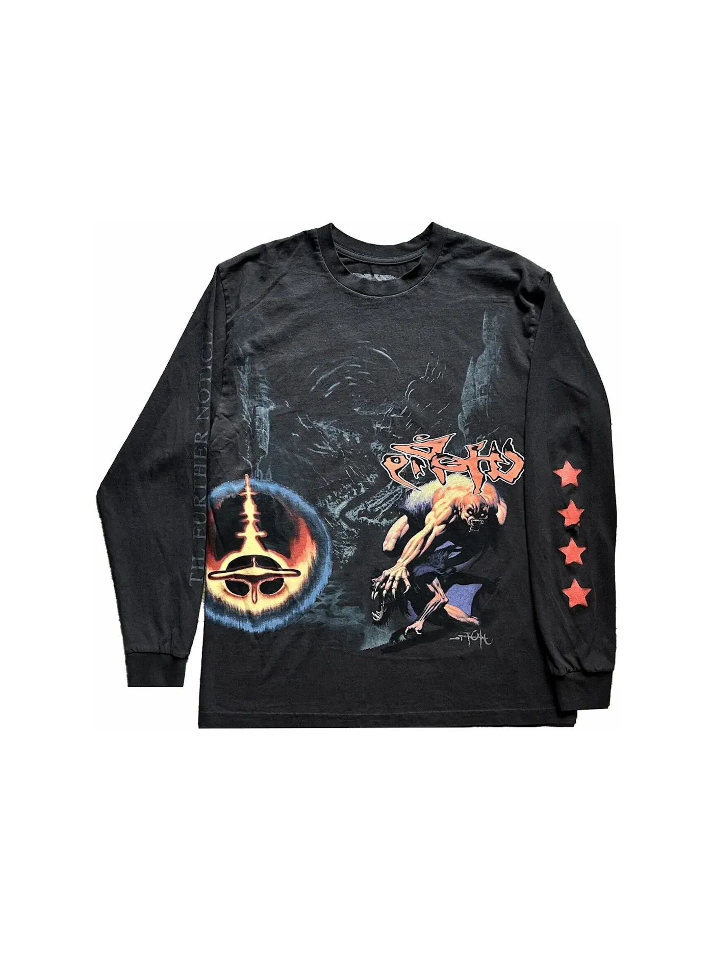 Мужская футболка с длинным рукавом с принтом Utopia Circus Maximus 2023 Tour Travis Scott — изображение 1 из 2, черный