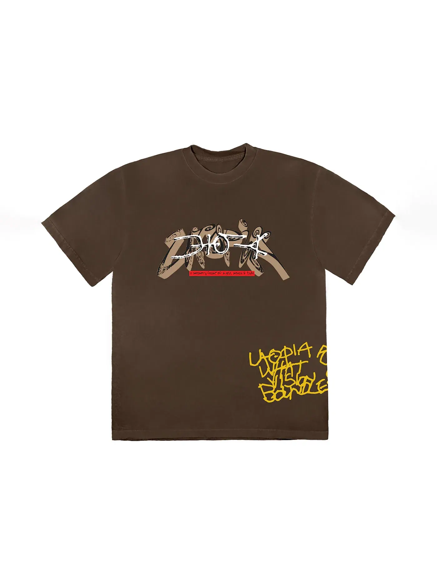 Мужская футболка с принтом Utopia Travis Scott Tee — изображение 1 из 2, коричневый