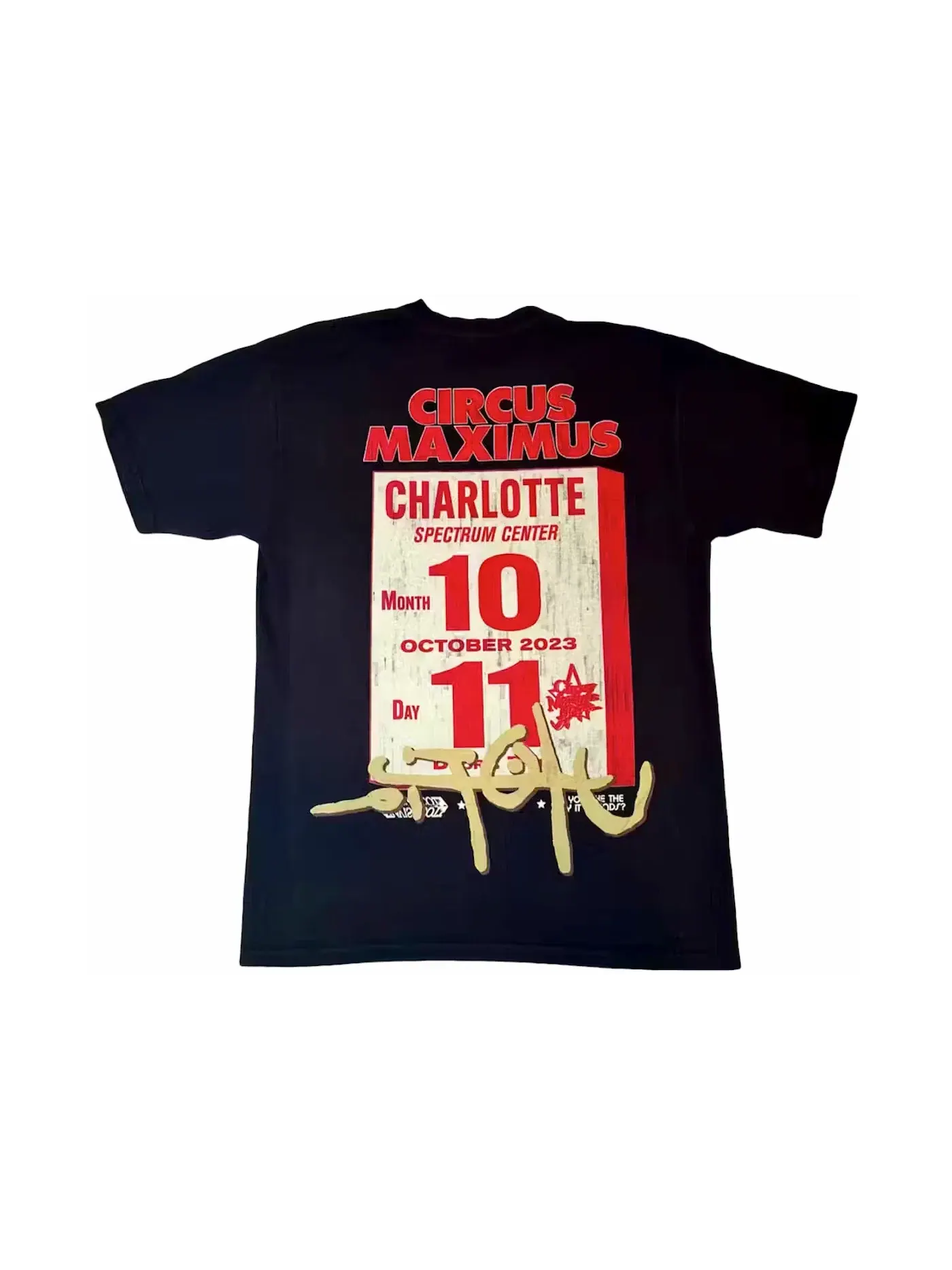 Мужская футболка с принтом Travis Scott Utopia Is In Charlotte T-shirt — изображение 2 из 2, черный