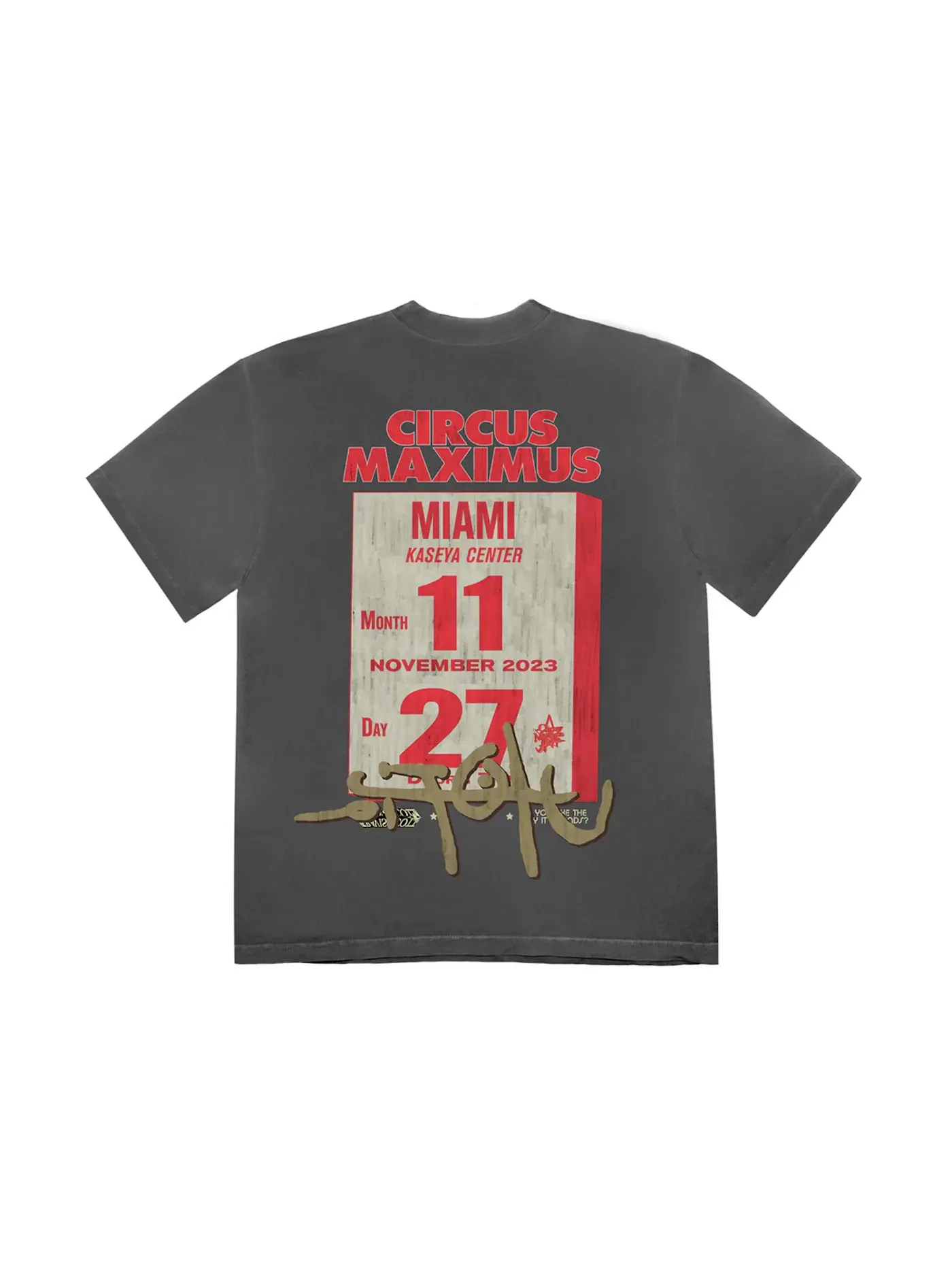 Мужская футболка с принтом Utopia Is In Miami Circus Maximus Travis Scott Tee — изображение 2 из 2, черный