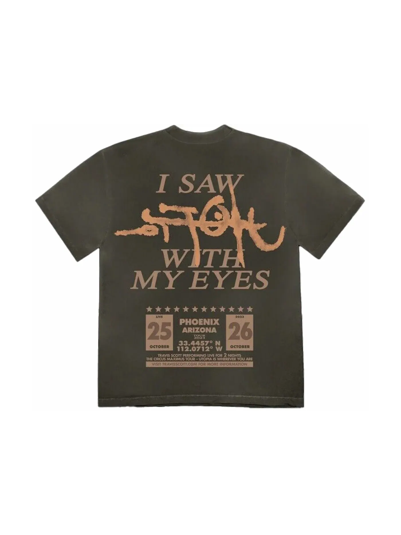 Мужская футболка с принтом Travis Scott Utopia Is In Phoenix Circus Maximus Tee Travis Scott — изображение 2 из 2, черный