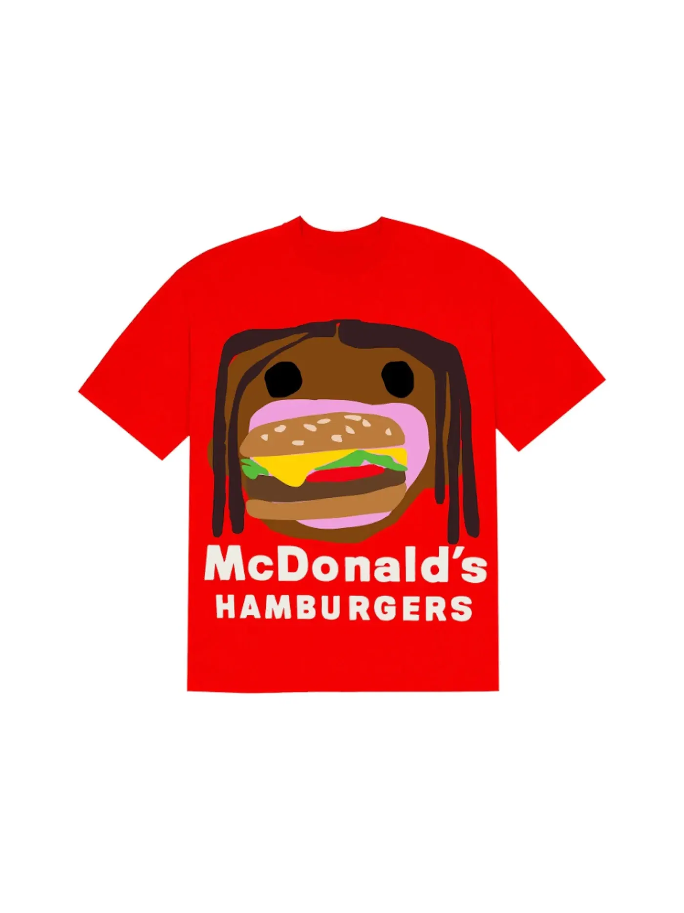 Мужская футболка с принтом CJ Burger Mouth Travis Scott — изображение 1 из 2, красный