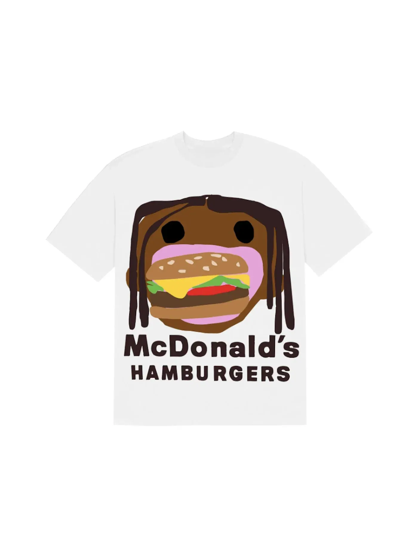 Мужская футболка с принтом Travis Scott x CPFM 4 CJ Burger Mouth — изображение 1 из 2, белый