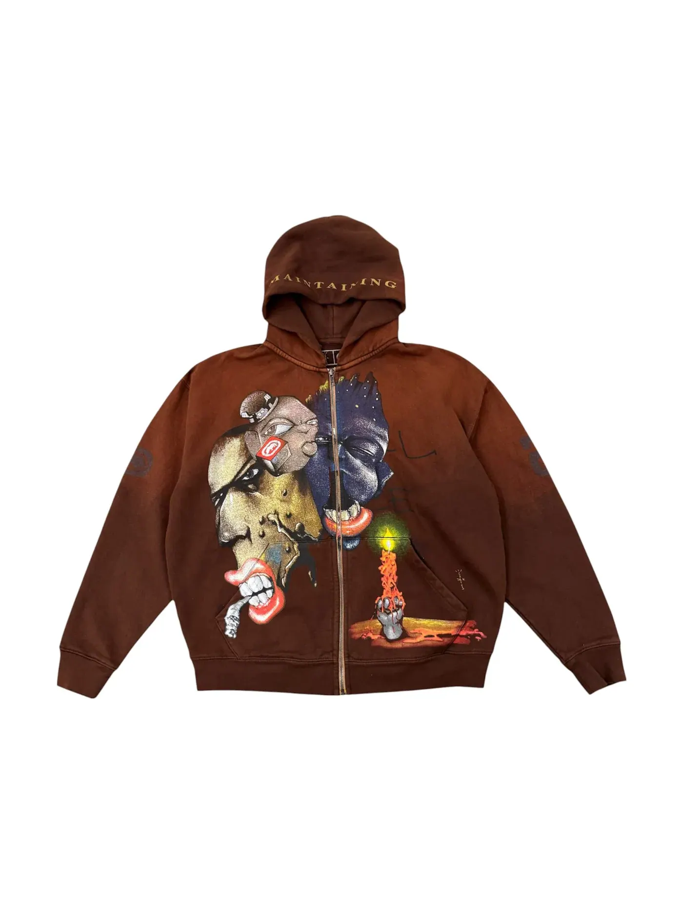Мужская худи на молнии Travis Scott x Ecko Maintaining Zip Hoodie — изображение 1 из 2, коричневый