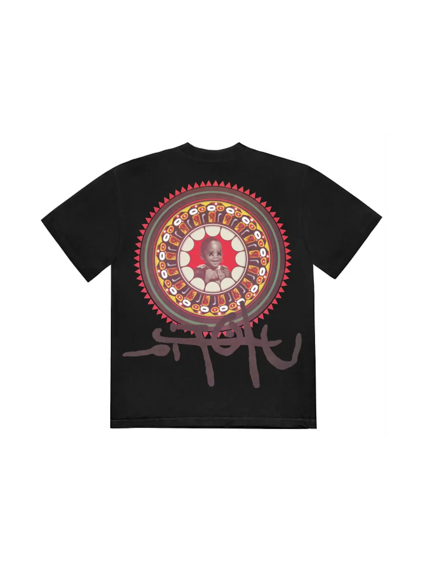 Мужская футболка с принтом Travis Scott x KAWS Utopia II Tee Travis Scott — изображение 1 из 2, черный