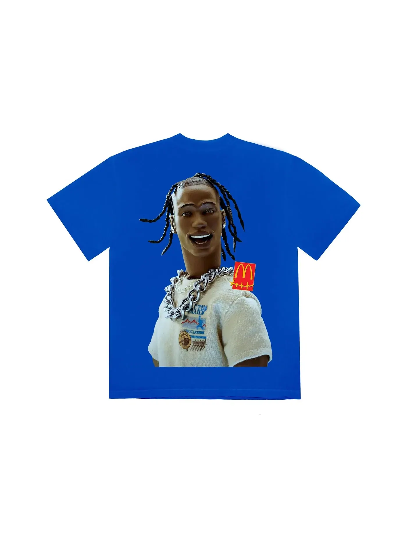Мужская футболка с принтом Travis Scott x McDonald's Action Figure Series III Travis Scott — изображение 1 из 2, синий