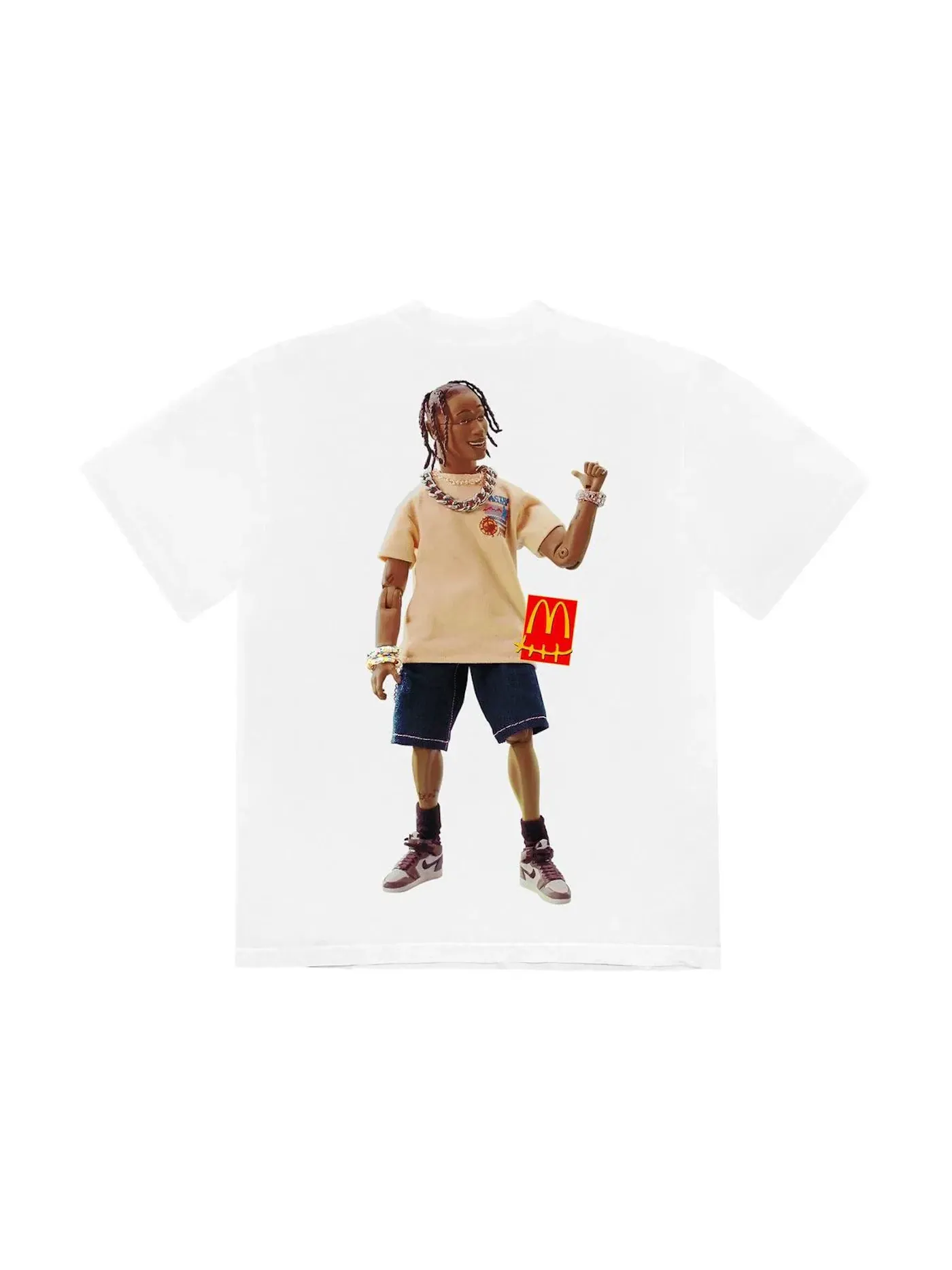 Мужская футболка с принтом Travis Scott x McDonald's Action Figure Series Travis Scott — изображение 2 из 2, белый