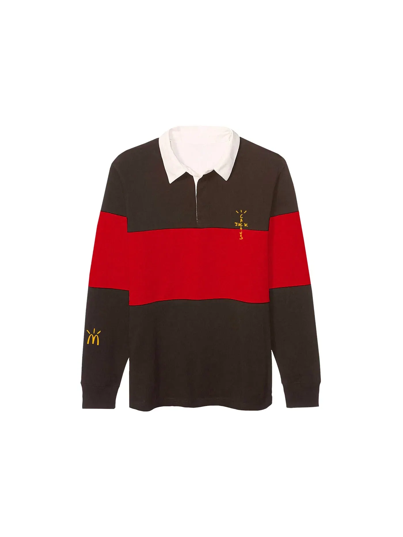 Мужское поло с принтом Travis Scott Cactus Jack Rugby Polo — изображение 1 из 1, коричневый/красный