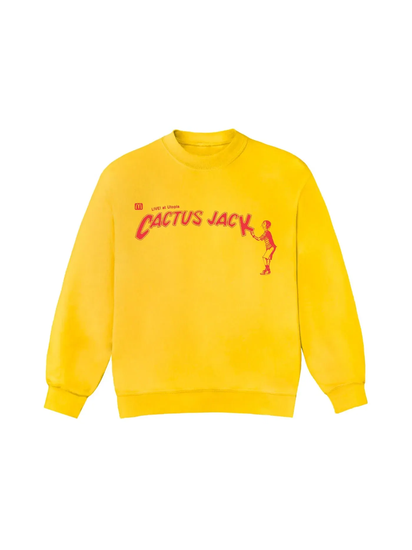 Мужской свитшот с принтом Cactus Jack Spelling Crewneck Travis Scott — изображение 1 из 2, желтый