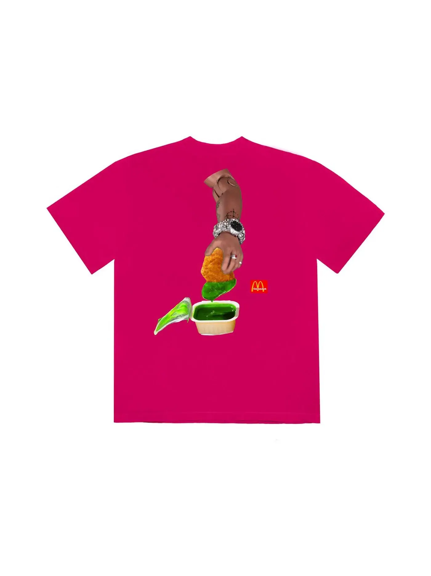 Мужская футболка с принтом Travis Scott x McDonald's Cactus Sauce II Travis Scott — изображение 2 из 2, розовый