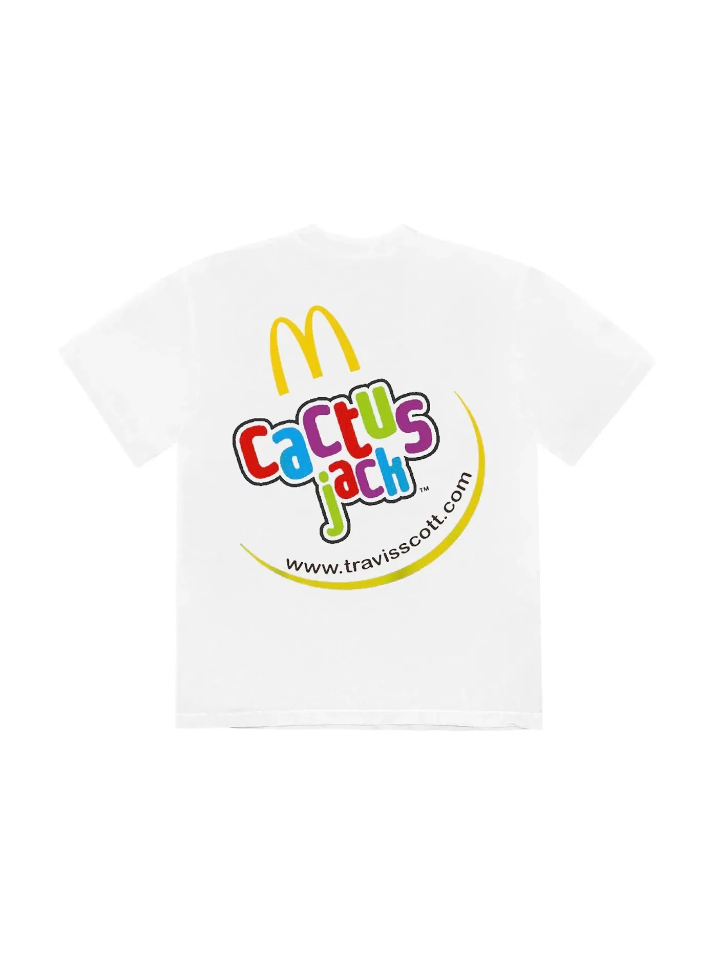 Мужская футболка с принтом Travis Scott x McDonald's CJ Smile Travis Scott — изображение 1 из 2, белый