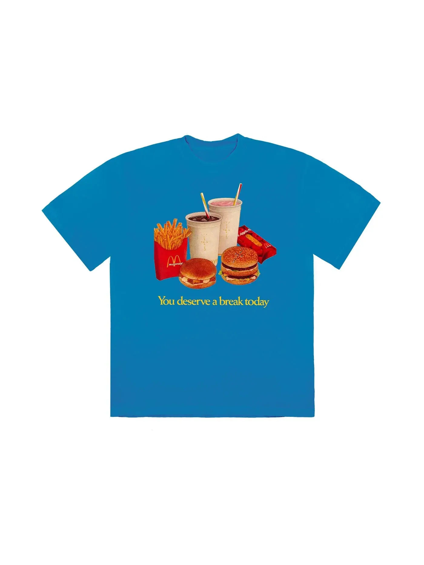 Мужская футболка с принтом Travis Scott McDonald's Deserve A Break III T-Shirt Travis Scott — изображение 1 из 2, синий